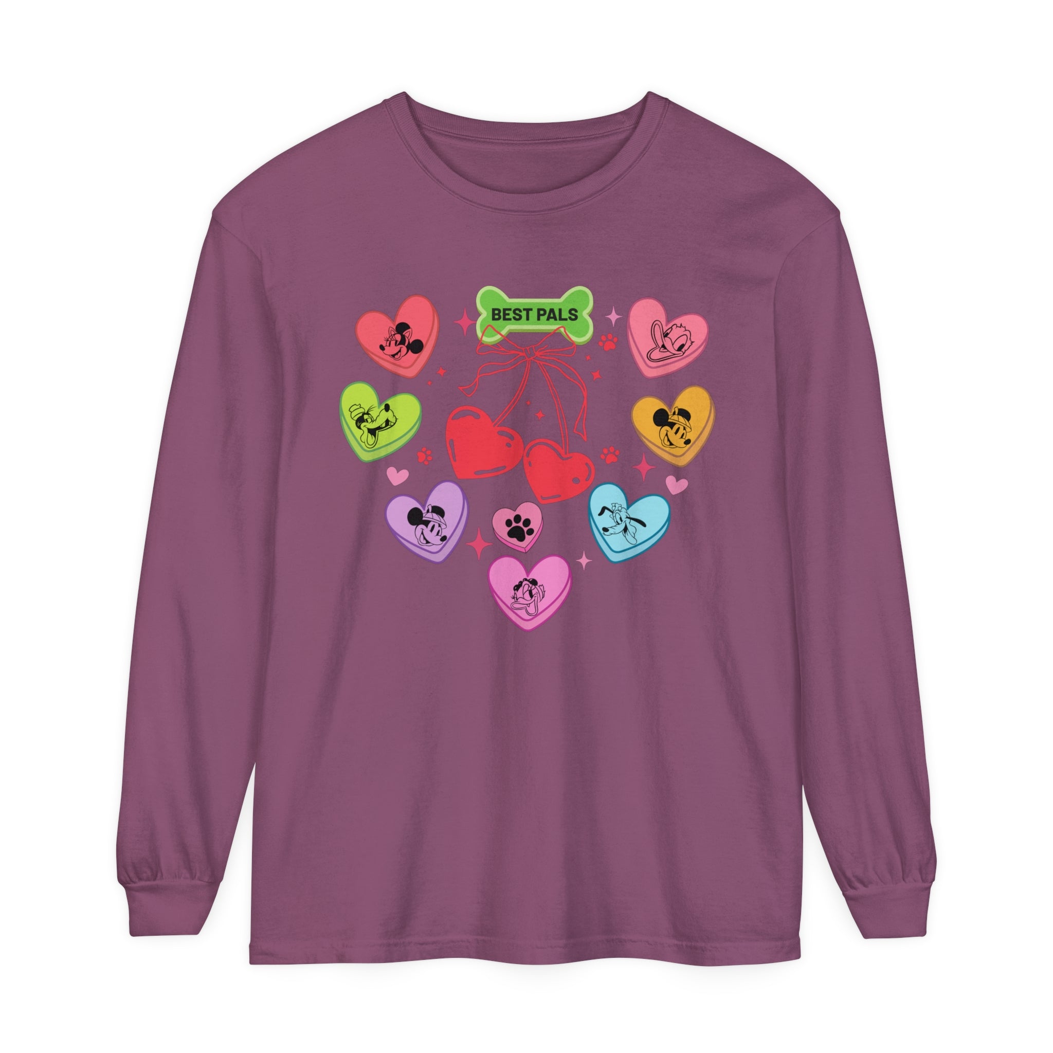 Mickey And Friends Valentine Long Sleeve, Disney Hearts Long Sleeve Tee, Love Sweat, Disney Valentines Shirt, Valentines Day Gift, Couple Shirt