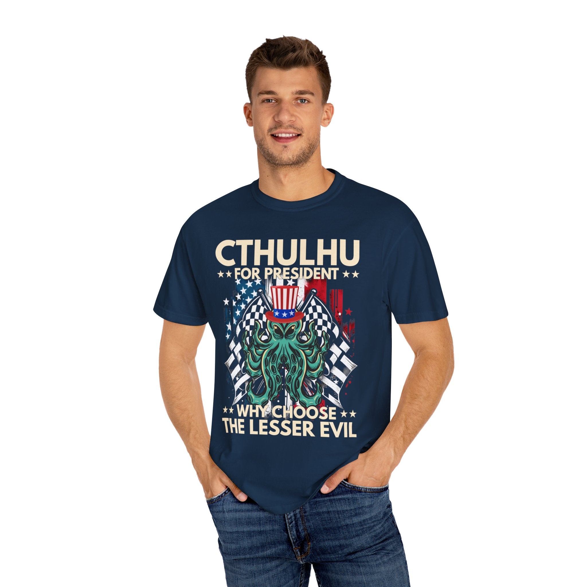 UNIDAZE CTHULHU PRESIDENT shirt, vote Cthulhu shirt, Cthulhu shirt funny political shirt, election shirt, Lovecraft shirt, Lovecraftian shirt Printify Cotton Crew neck cthulhu cthulhu gift cthulhu shirt DTG election funny 2024 election funny election shirt greater evil horror lover lovecraft lovecraftian gift Men's Clothing Oversized politcal satire T-shirts TikTok Unisex vote cthulhu shirt Women's Clothing