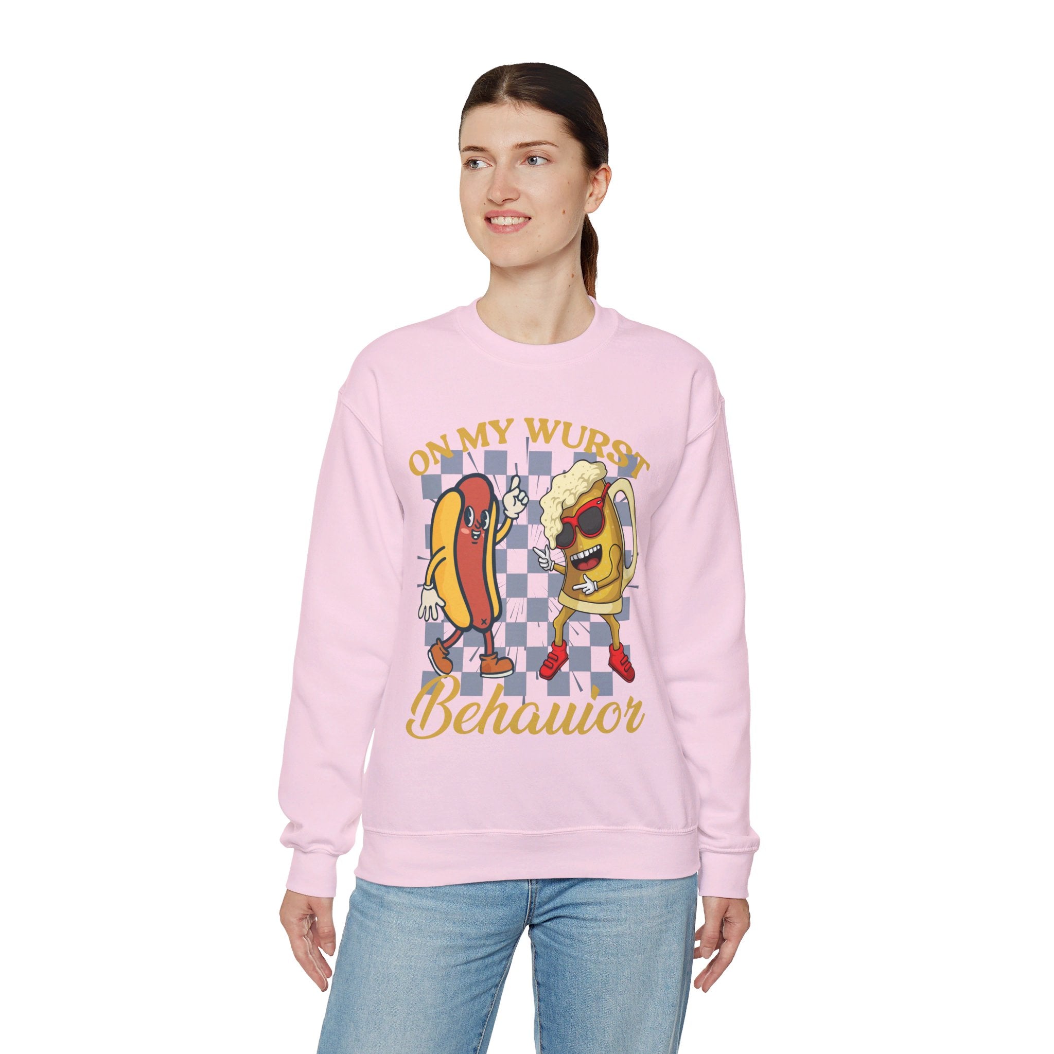 Funny Oktoberfest Sweatshirt, Wurst Behavior Schnitzel Faced Sweater, Group Drinking Shirts, Oktoberfest Shirts