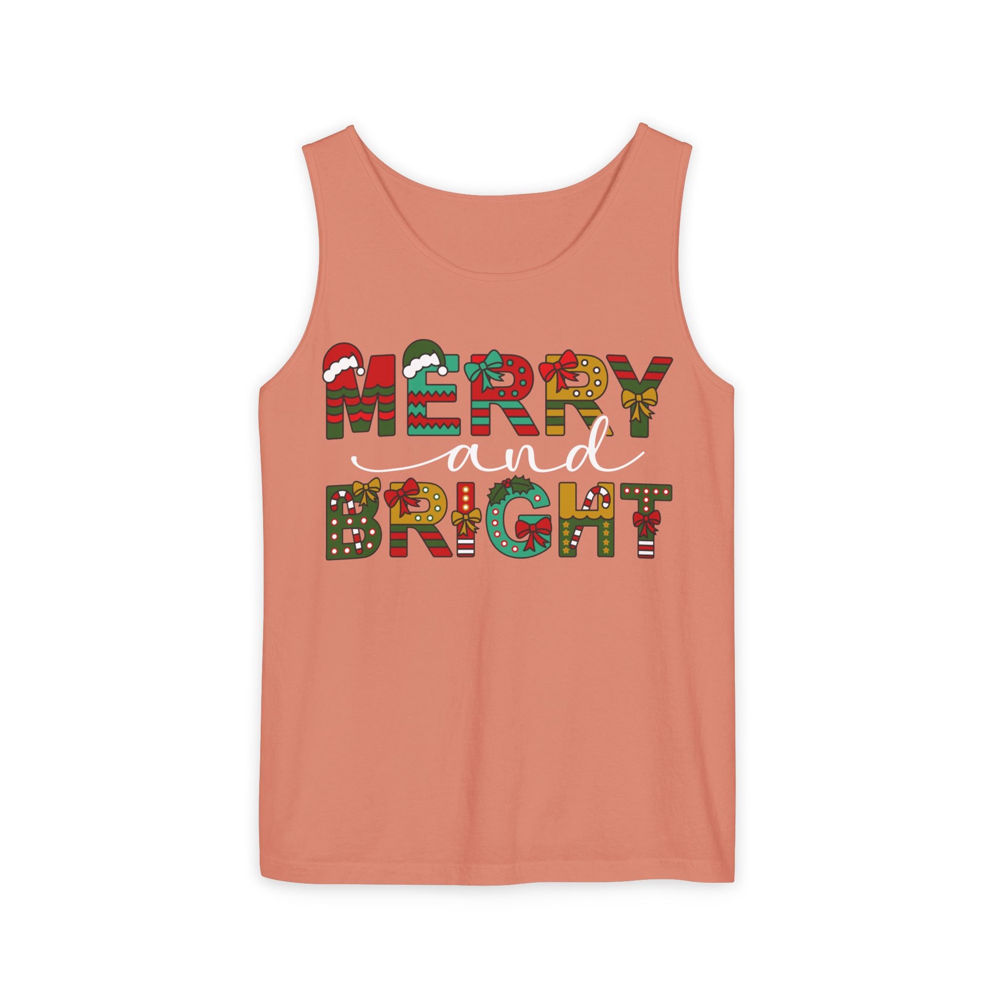 Merry and Bright Tank Top, Merry and Bright Christmas Tank Top, Holiday Shirt for Women, Unique Holiday Gift, Christmas Party Outfit, Xmas Shirts