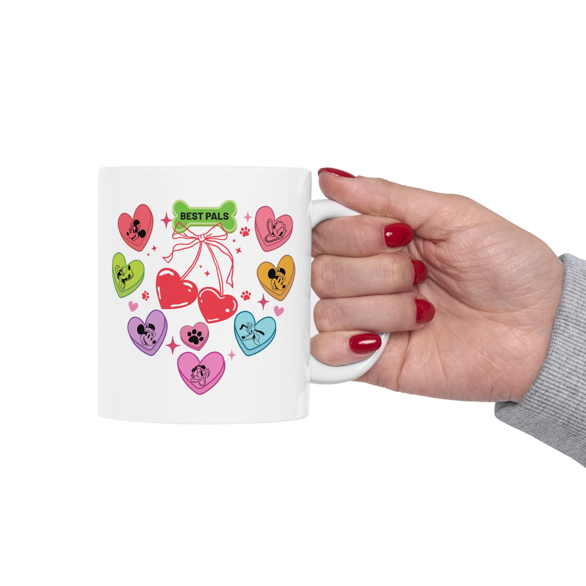 Disney Mickey And Friends Candy Hearts Mug, Valentine Disney Characters Coffee Mug, Disney Mickey Friends Mug, Gift for Disney Fan