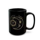 Sun and Moon Mug, Celestial Objects Coffee Mug, Vintage Astrological Gift for Astrologer, Zodiac, Horoscope, Moon Phases