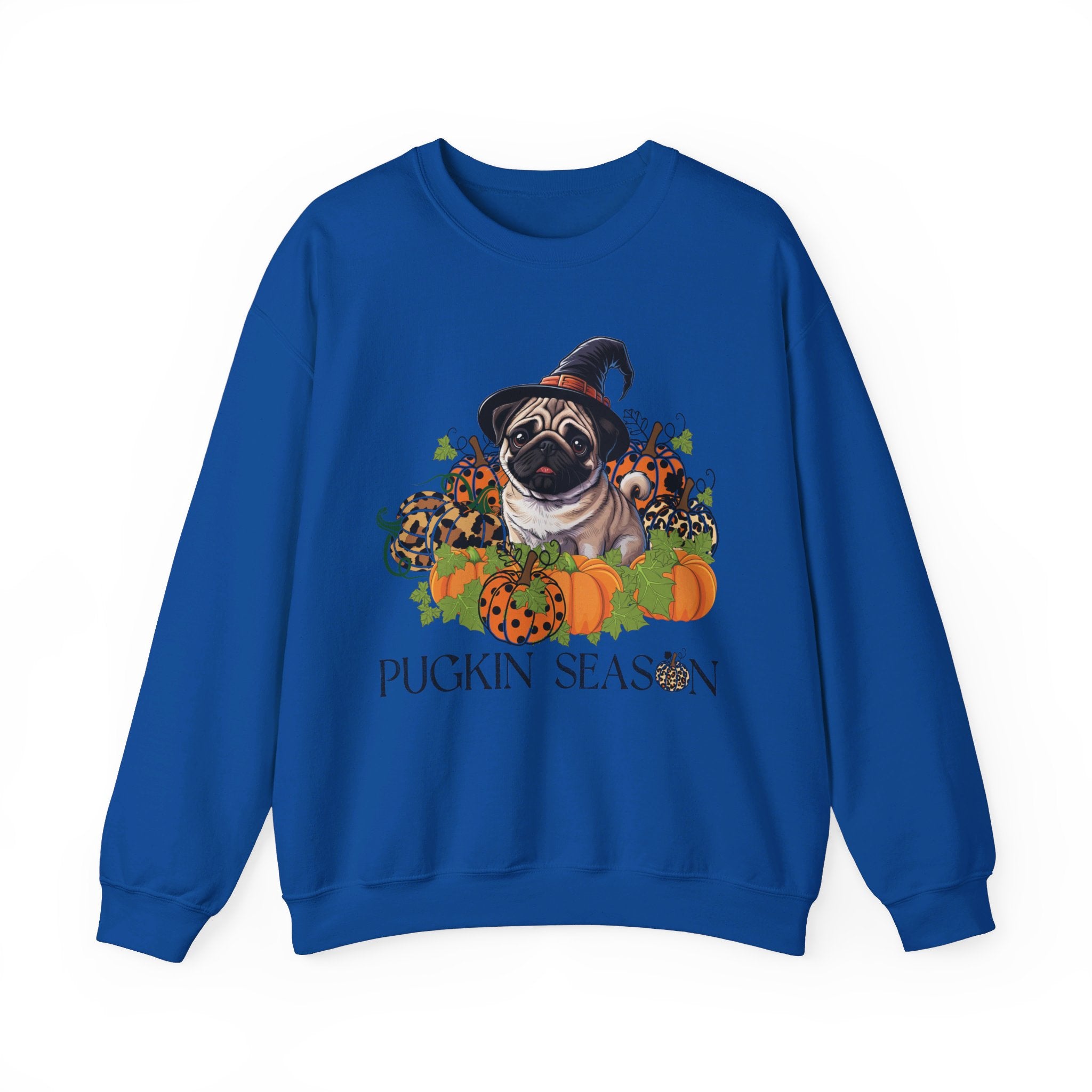 Fall Pug Sweatshirt, Pugkin Season Shirt, Leopard Print Pumpkin T-shirt, Cute Dog Lover Graphic Tee, Halloween Party Gift Tshirt