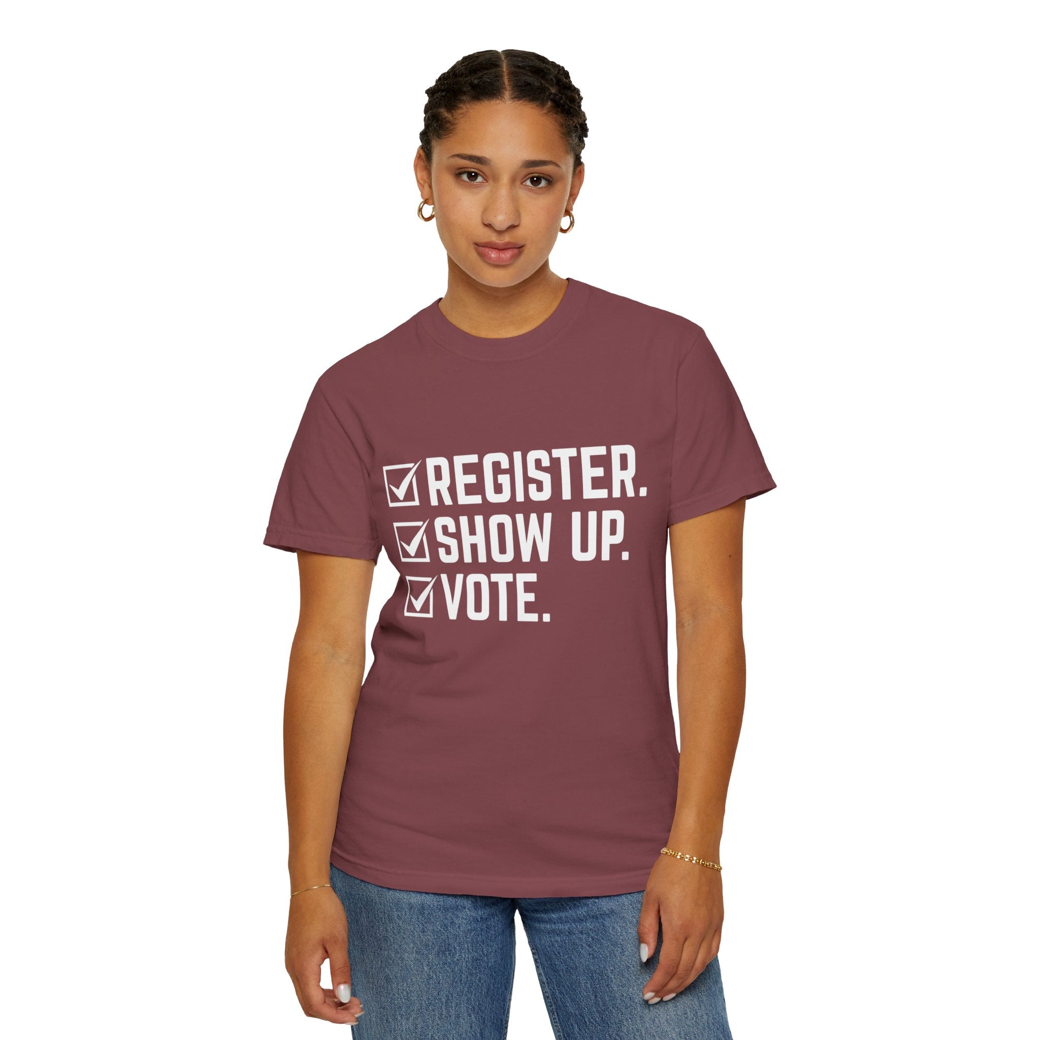 Register Show Up Vote Shirt, Election Day T-shirt, 2024 Election Shirt, Right to Vote Shirt, Political Tee, Voting Shirt, Republican Gift