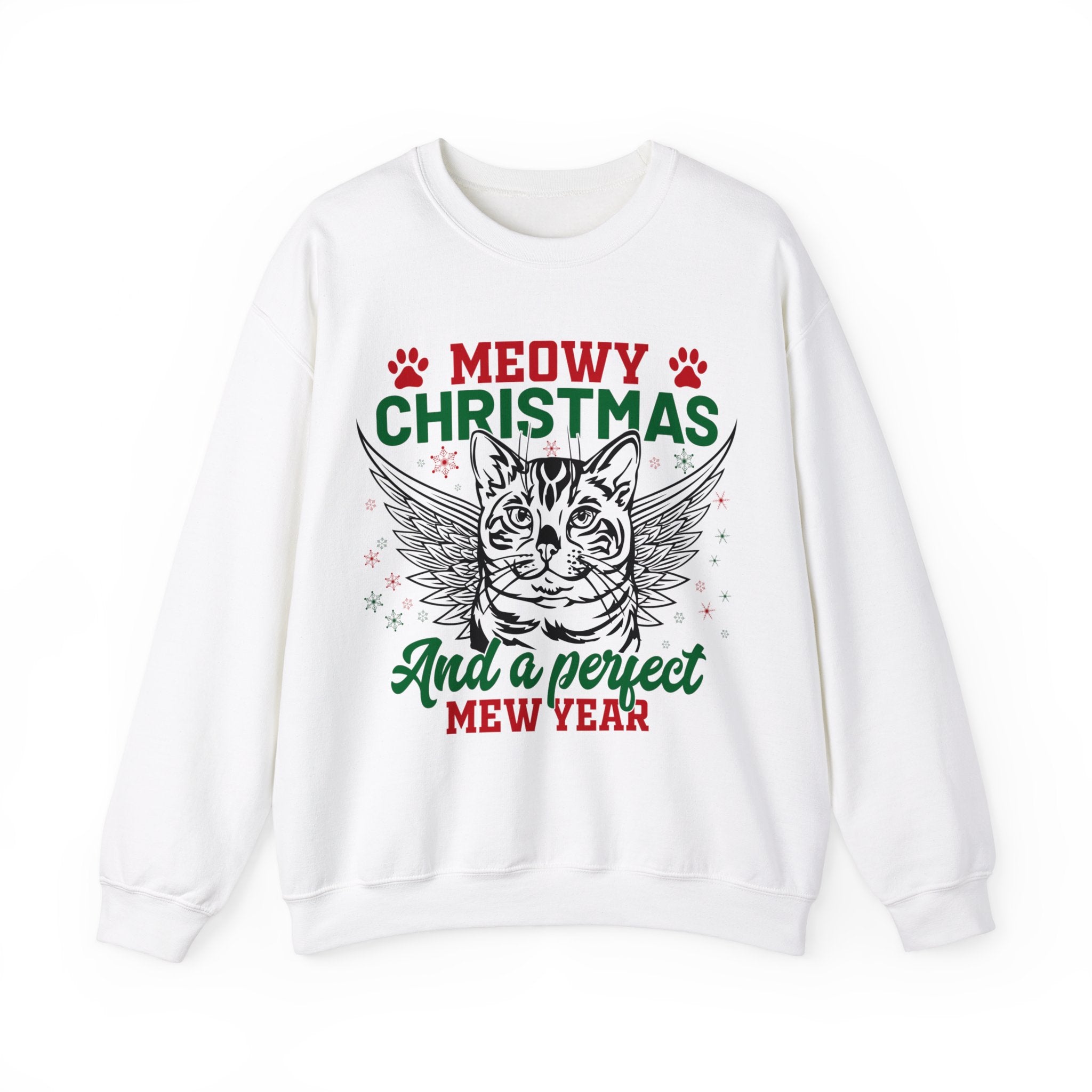 Christmas Cat Sweatshirt, Meowy Christmas Sweatshirt, Trendy Christmas Sweatshirt, Happy New Year, Funny Cat Sweatshirt, Meowy Sweatshirt