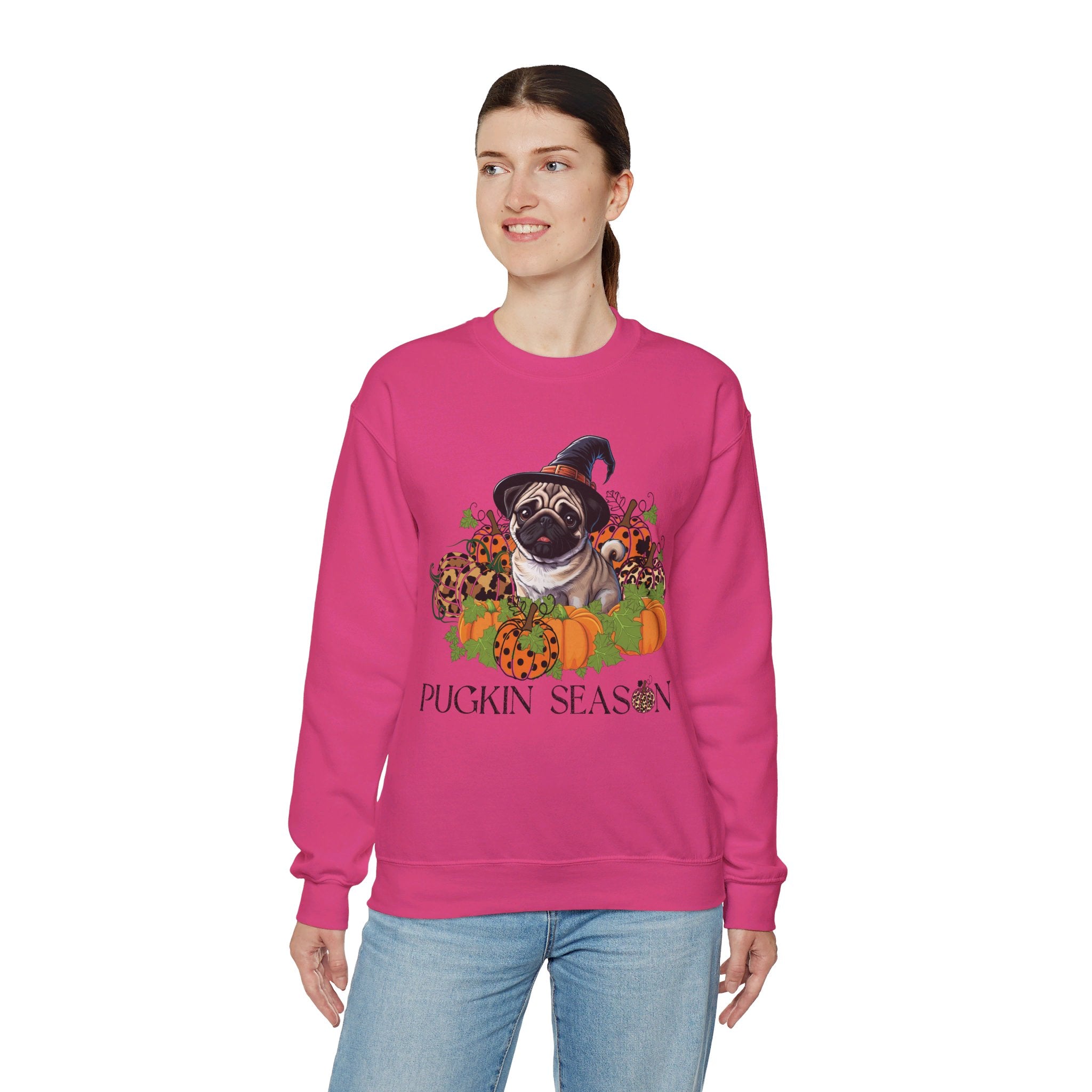 Fall Pug Sweatshirt, Pugkin Season Shirt, Leopard Print Pumpkin T-shirt, Cute Dog Lover Graphic Tee, Halloween Party Gift Tshirt