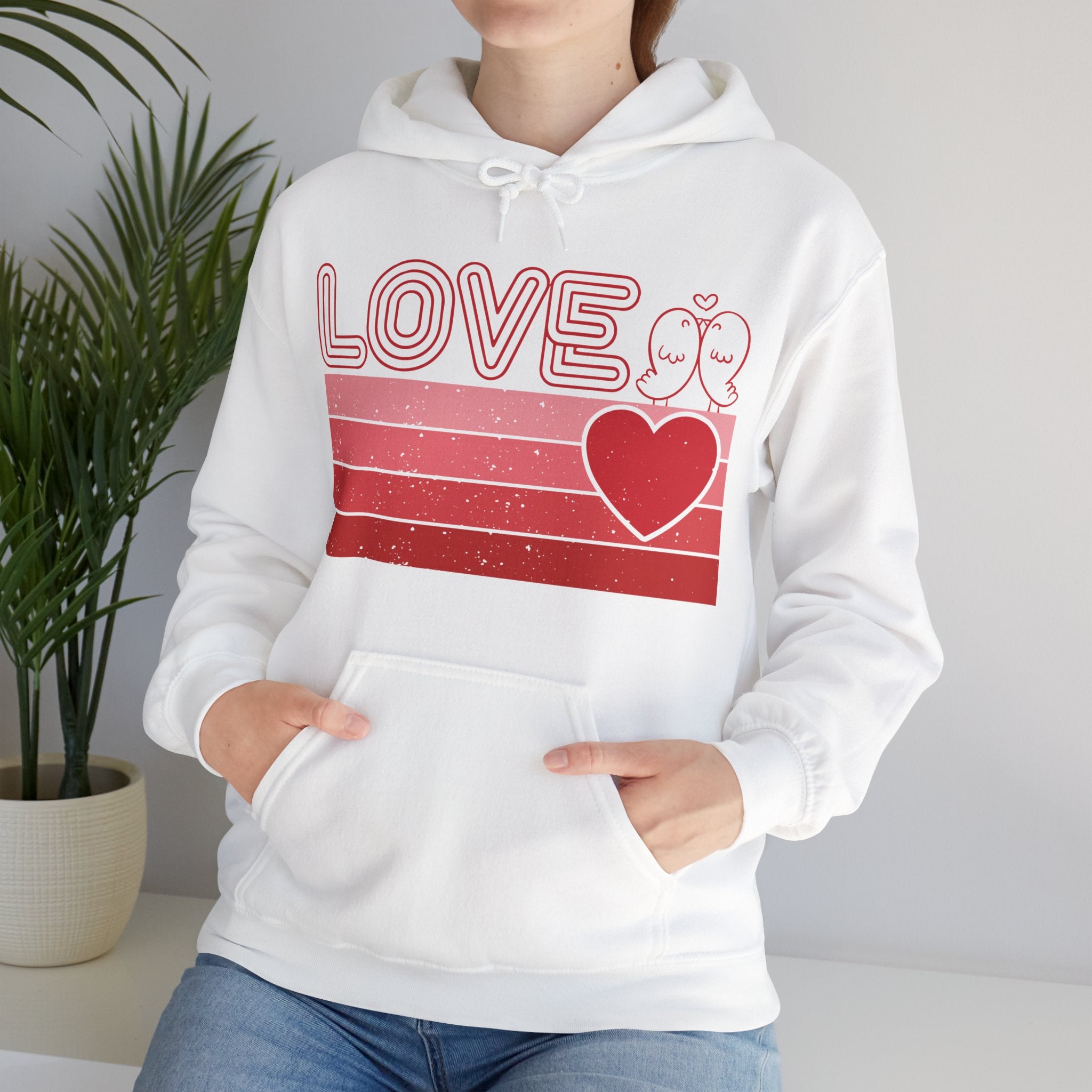 Retro Love Valentines Day Hoodie, Valentines Day Shirts For Woman, Heart Hooded Sweatshirt, Cute Valentine Shirt, Valentines Day Gift, Valentines Gift