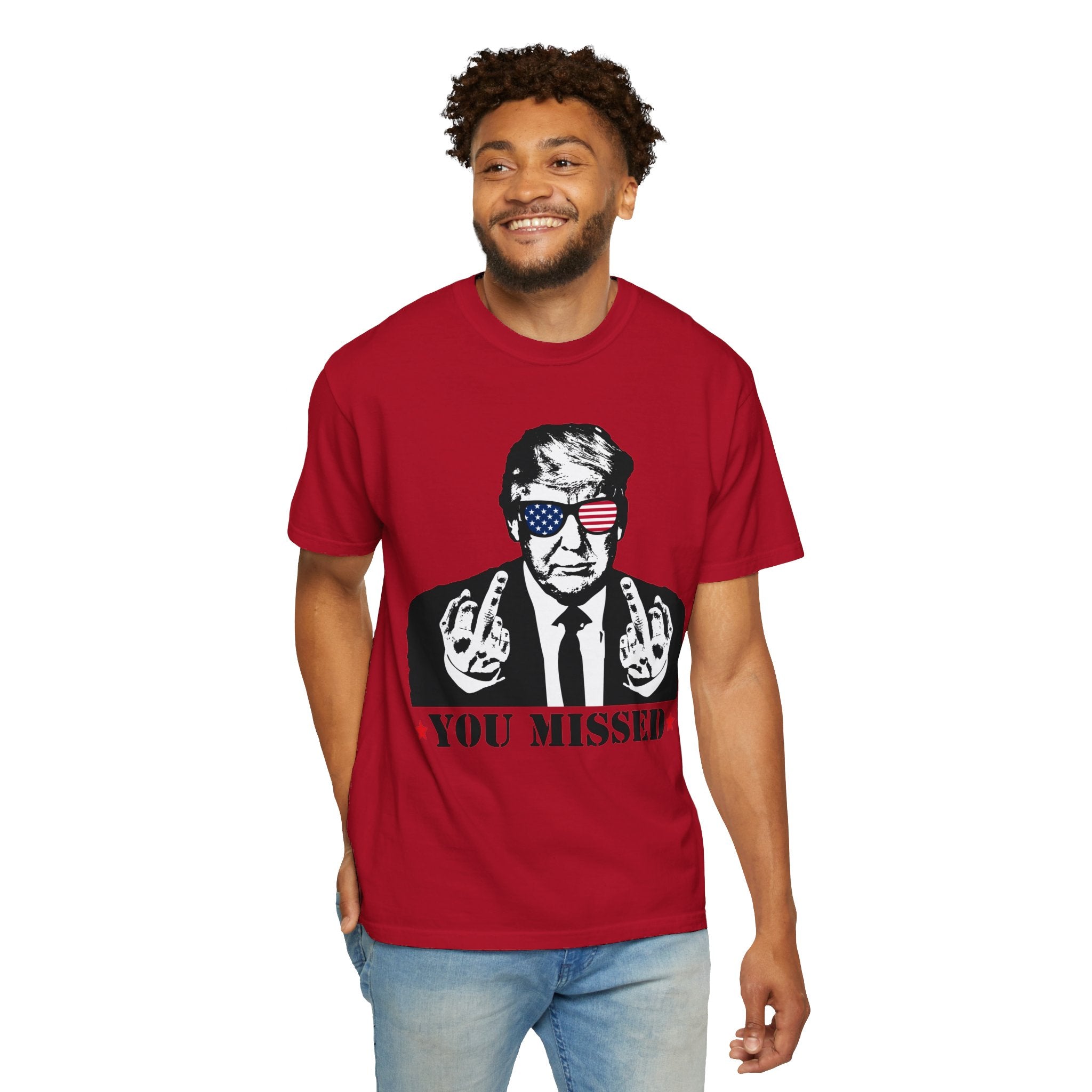 Trump Shirt, You Missed Trump Shirt, Assassination Attempt Trump T-Shirt, Middle Fingers Trump Tee, Presidential Election, Stand With Trump