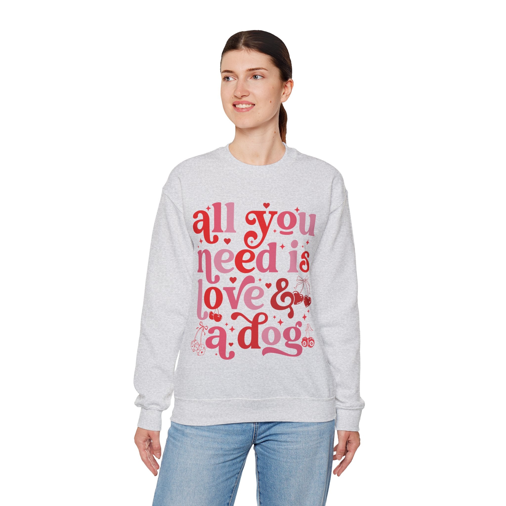 Dog Mom Sweatshirt Valentines, All You Need Is Love Sweatshirt, Womens Dog Lover Shirt, Dog Mama Sweatshirt, All You Need Is Love and a Dog