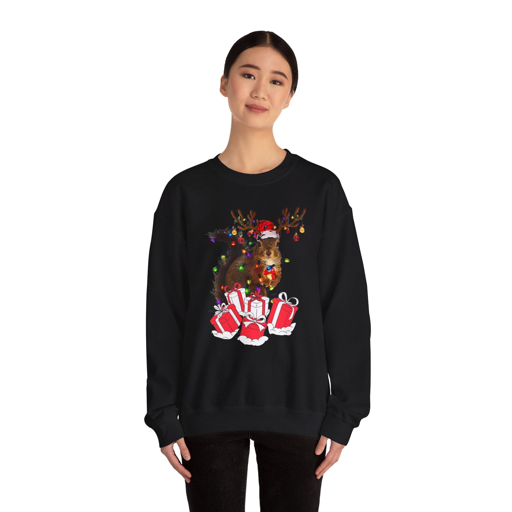 Christmas Squirrel Lights Sweatshirt, Christmas Sweatshirt, Funny Christmas Sweat, Christmas Gift Sweater, Holiday Crewneck