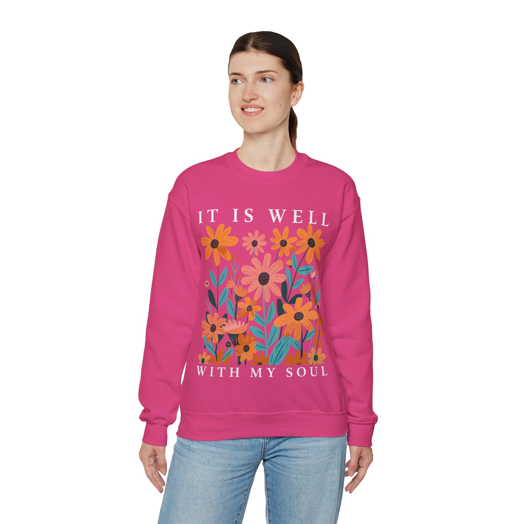 It is Well With My Soul Christian Sweatshirt, Christian Shirts, Vintage Floral Christian Shirt, Christian gifts, Jesus Apparel