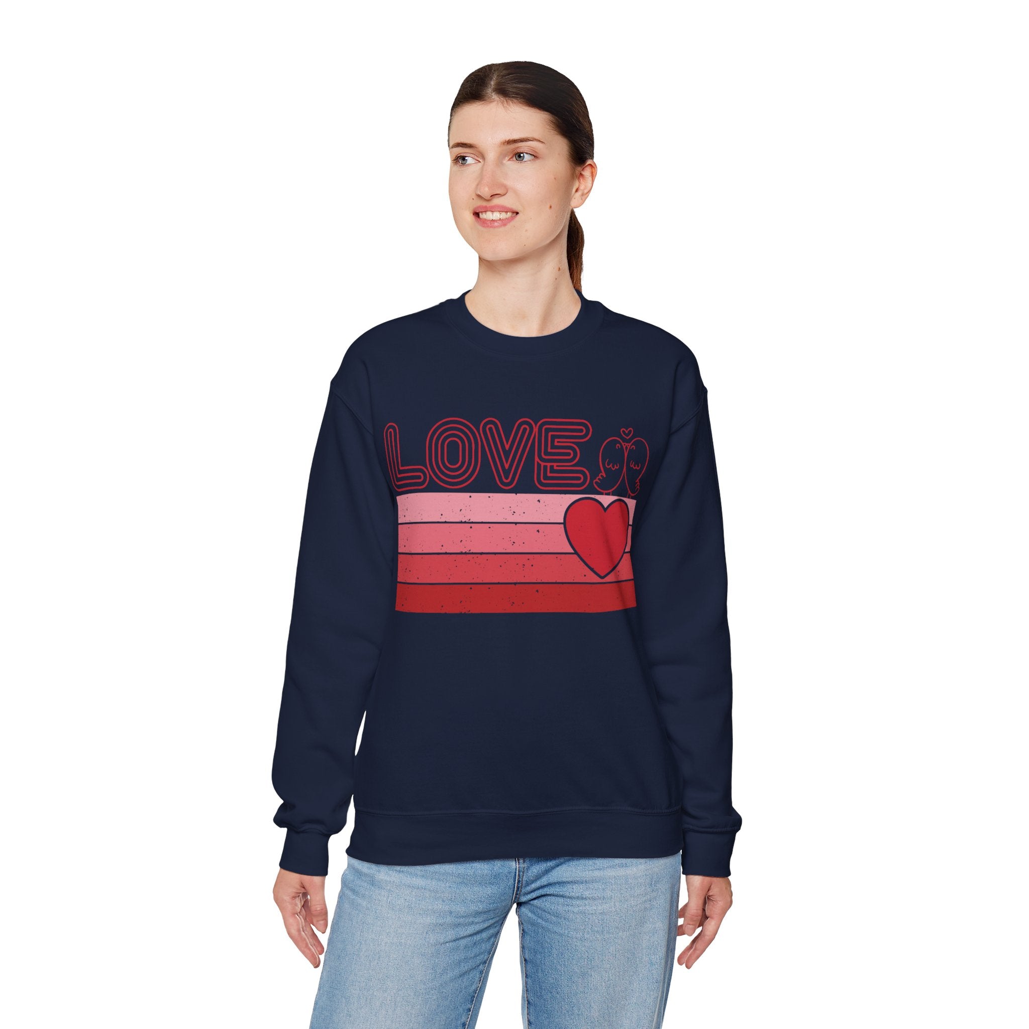 Retro Love Valentines Day Sweatshirt, Valentines Day Shirts For Woman, Heart Shirt, Cute Valentine Shirt, Valentines Day Gift, Valentines Gift