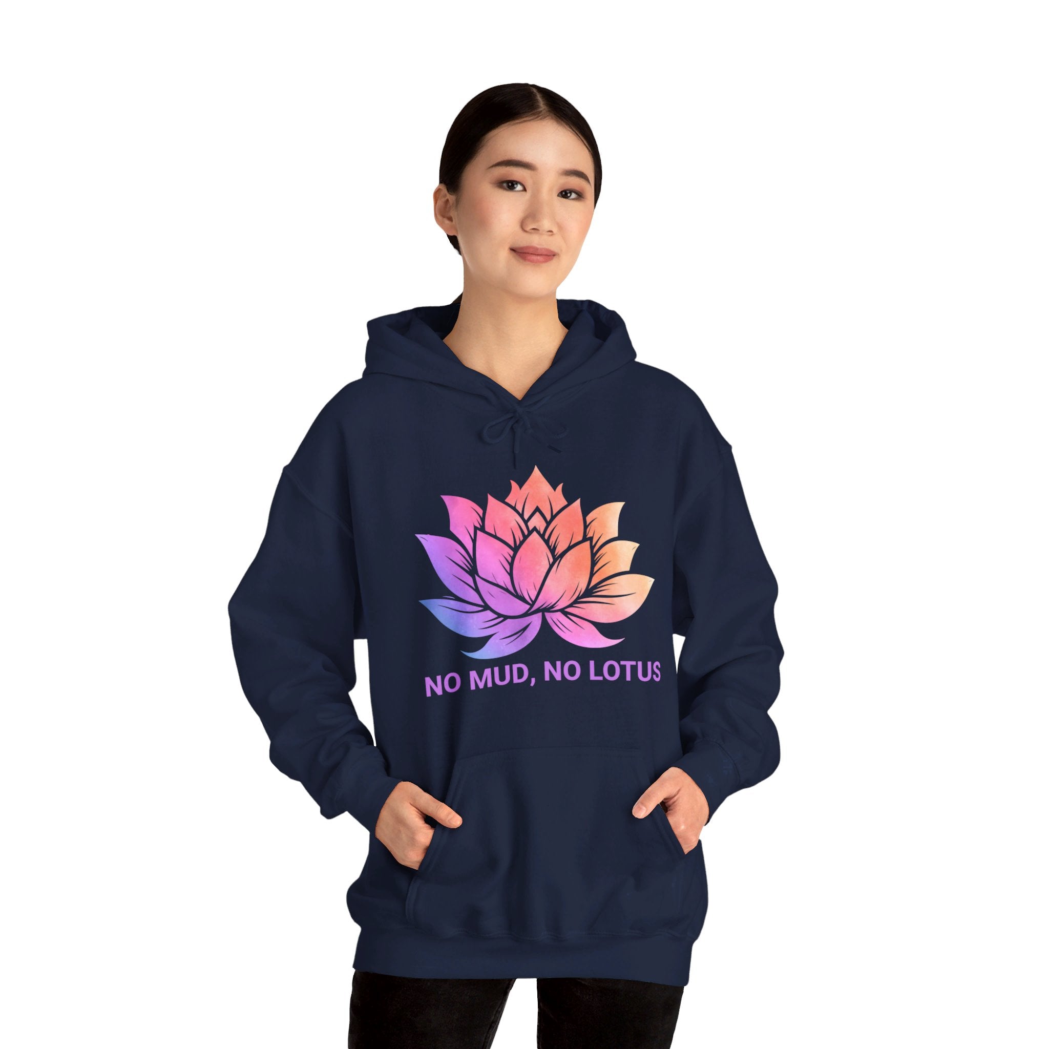 Lotus Flower Hoodie, Zen Meditation Gift, No Mud No Lotus, Yoga Clothes for Women, Meditation Shirt, Spiritual Tshirt, Yoga Shirt, Namaste Yall