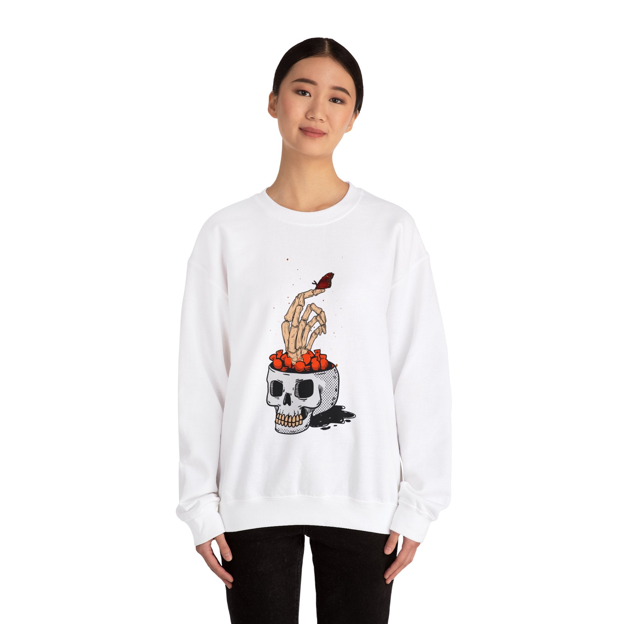 Skull skeleton hand halloween Sweatshirt, Skeleton Hand T-Shirt, Skeleton Shirt, Horror Gift, Skeleton Rock Tee, Rock and Roll Shirt