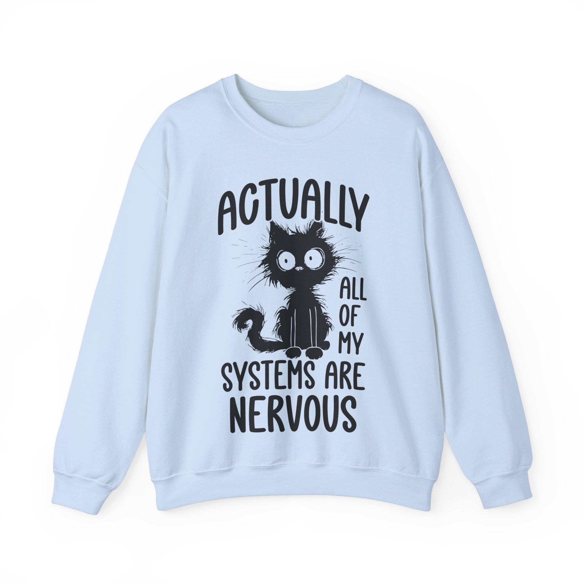 Actually All of My Systems Are Nervous Sweatshirt, Mental Health Shirt, Funny Sweatshirt, Vintage Shirt Anxiety Shirt, Raccoon Sweatshirt