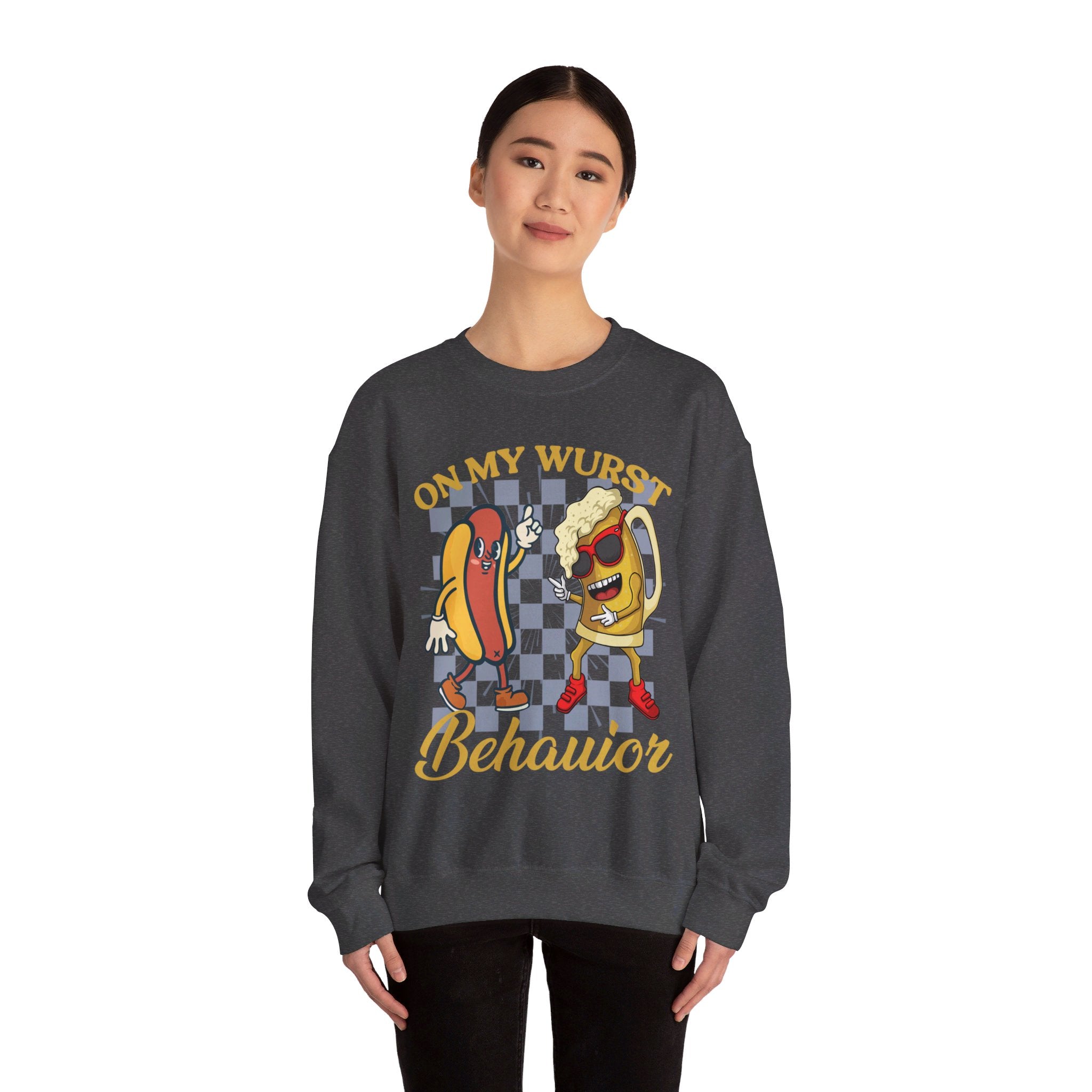 Funny Oktoberfest Sweatshirt, Wurst Behavior Schnitzel Faced Sweater, Group Drinking Shirts, Oktoberfest Shirts