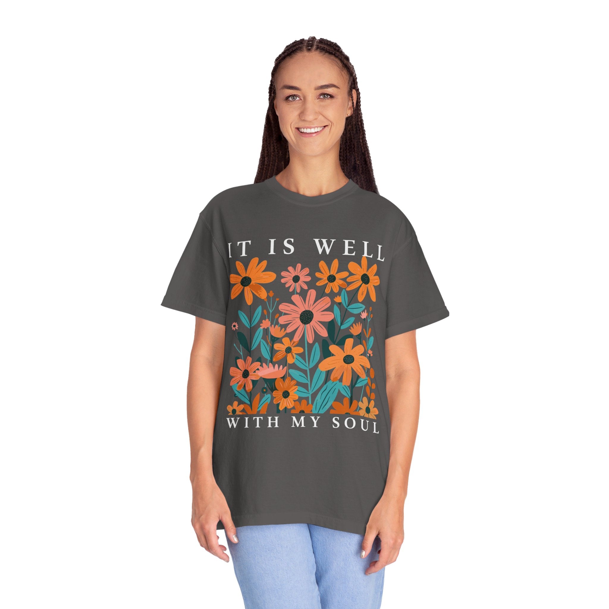 Christian Shirt, It is Well With My Soul Vintage Floral Tee, Religious Women Gift, Jesus Apparel, Bible Verse Shirt, Faith Shirt