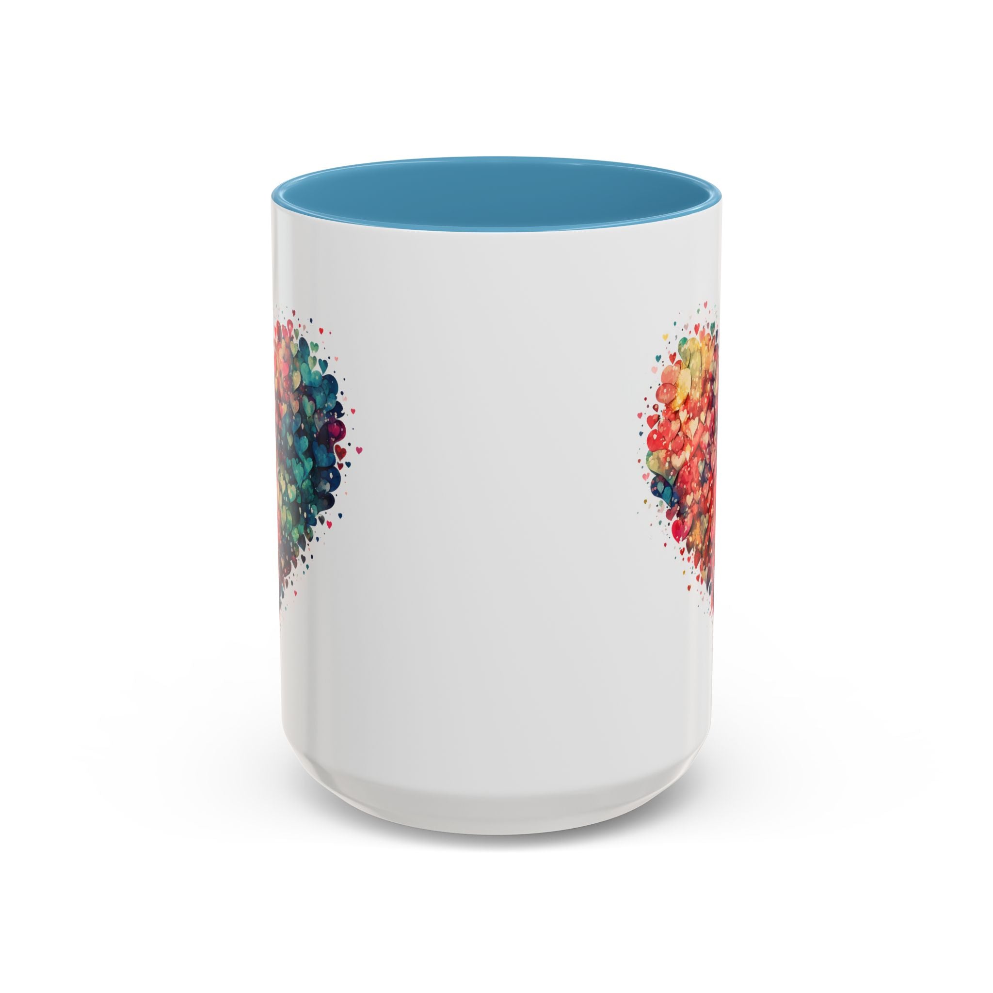 Watercolor Heart Coffee Mug, Heart Mug, Two-Tone Coffee Mugs, 11oz & 15oz Mug, Watercolor Heart Mug