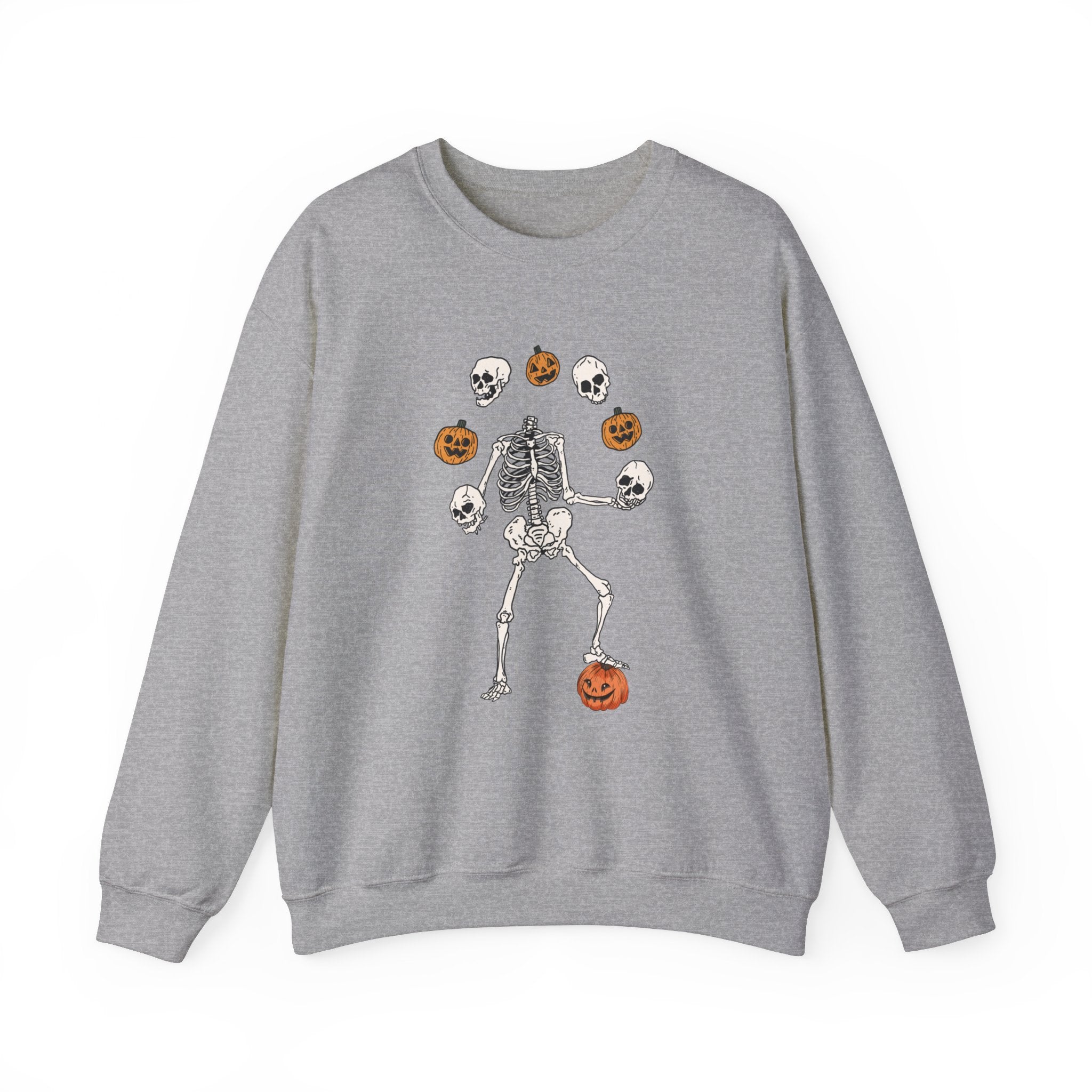 Dancing Skeleton Sweatshirt, Pumpkin Sweater, Pumpkin Skeleton Shirt, Fall Sweatshirt, Halloween Party Sweatshirt, Spooky Season Sweatshirt