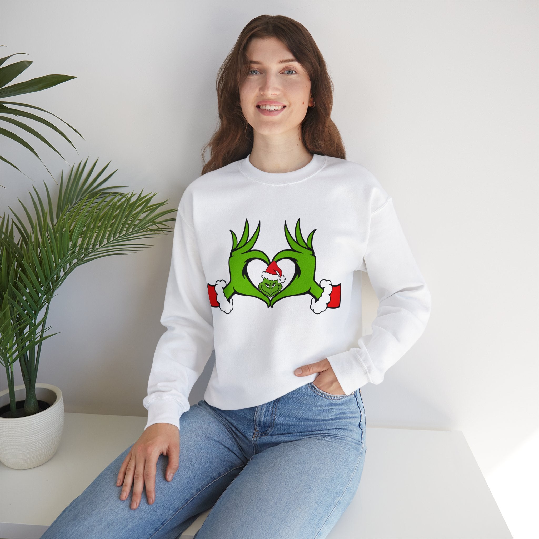 Christmas Heart Hands Graphic Sweatshirt, Christmas Sweatshirt, Xmas Clothing, Holiday Shirts, Christmas Gifts