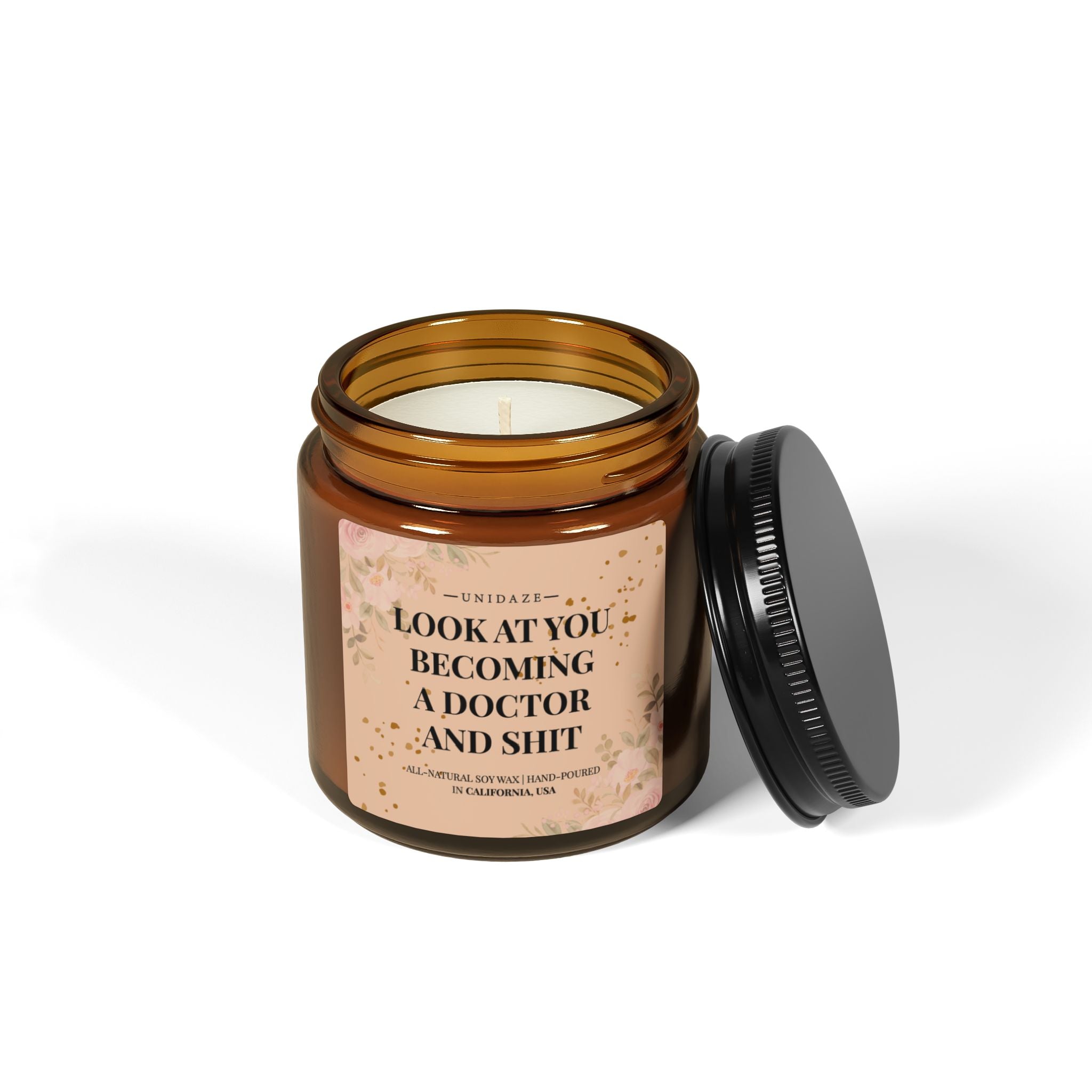 UNIDAZE Look At You Becoming A Doctor Gift Box, Funny Doctorate Graduation Gift, Doctoral Student Modern Candle Gift, PHD Degree Medical School Gift Printify Assembled in the USA Assembled in USA candles Decor graduation candle Home & Living Home Decor Made in the USA Made in USA