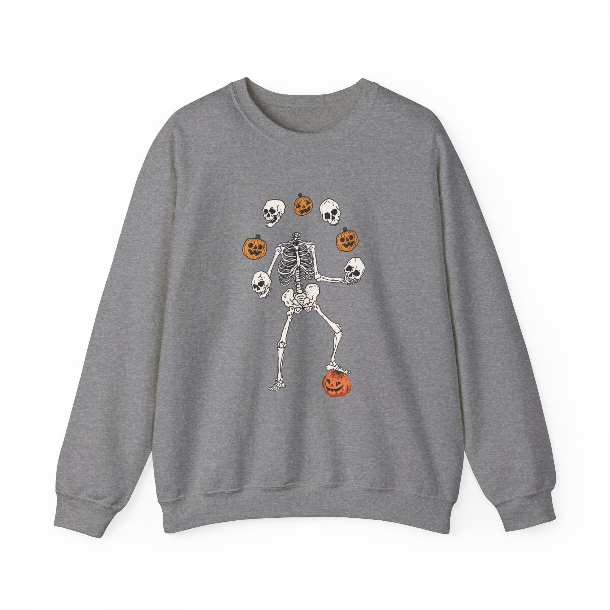 Dancing Skeleton Sweatshirt, Pumpkin Sweater, Pumpkin Skeleton Shirt, Fall Sweatshirt, Halloween Party Sweatshirt, Spooky Season Sweatshirt