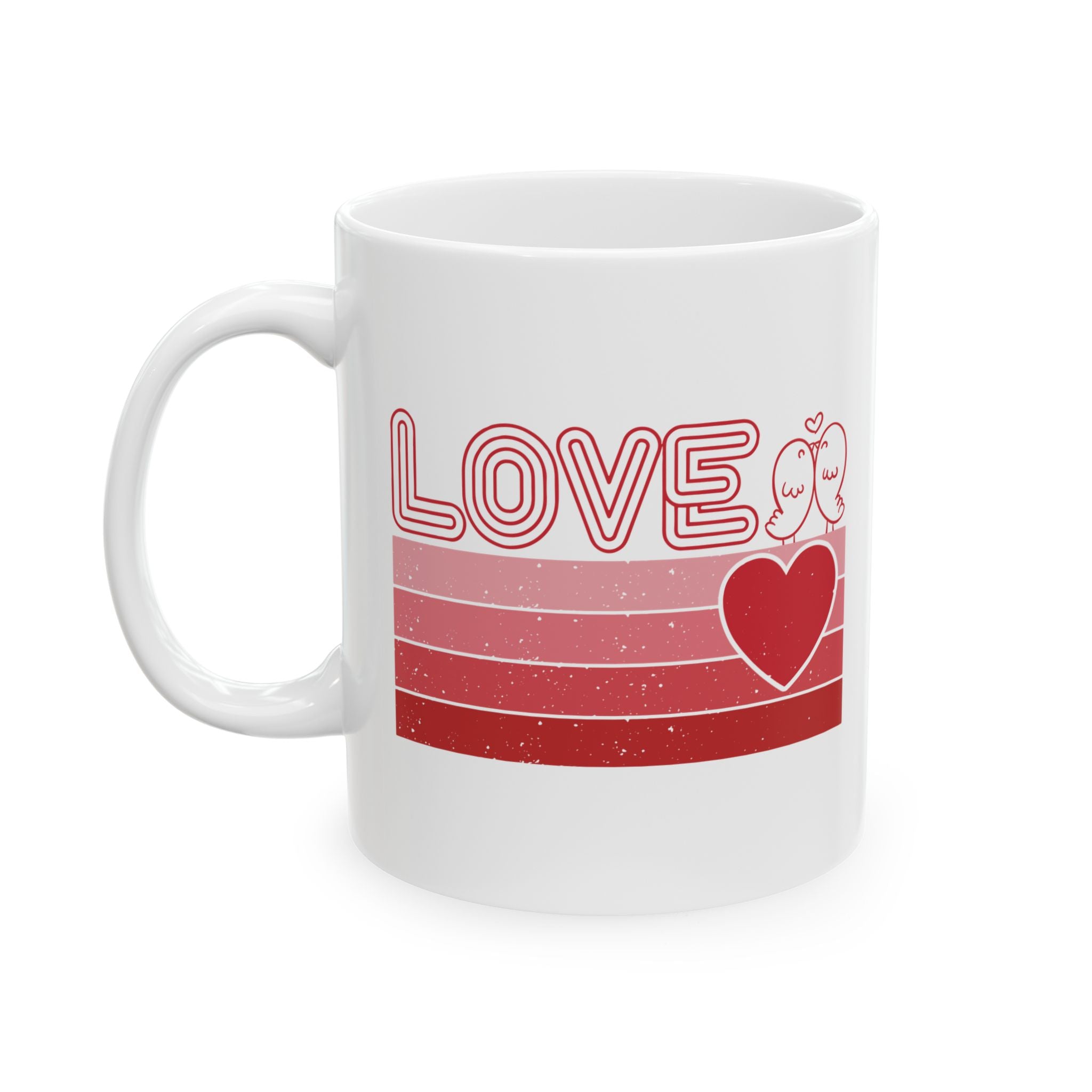 Retro Love Valentines Day Mug, Valentines Day Coffee Mug, Heart Coffee Cup, Cute Valentine Mug, Valentines Day Gift, Valentines Gift