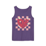 Valentine Heart Tank Top, Retro Love Shirt, Love T-Shirt, Valentines Day Gift, Checker heart tee, Heart Love Tank Top