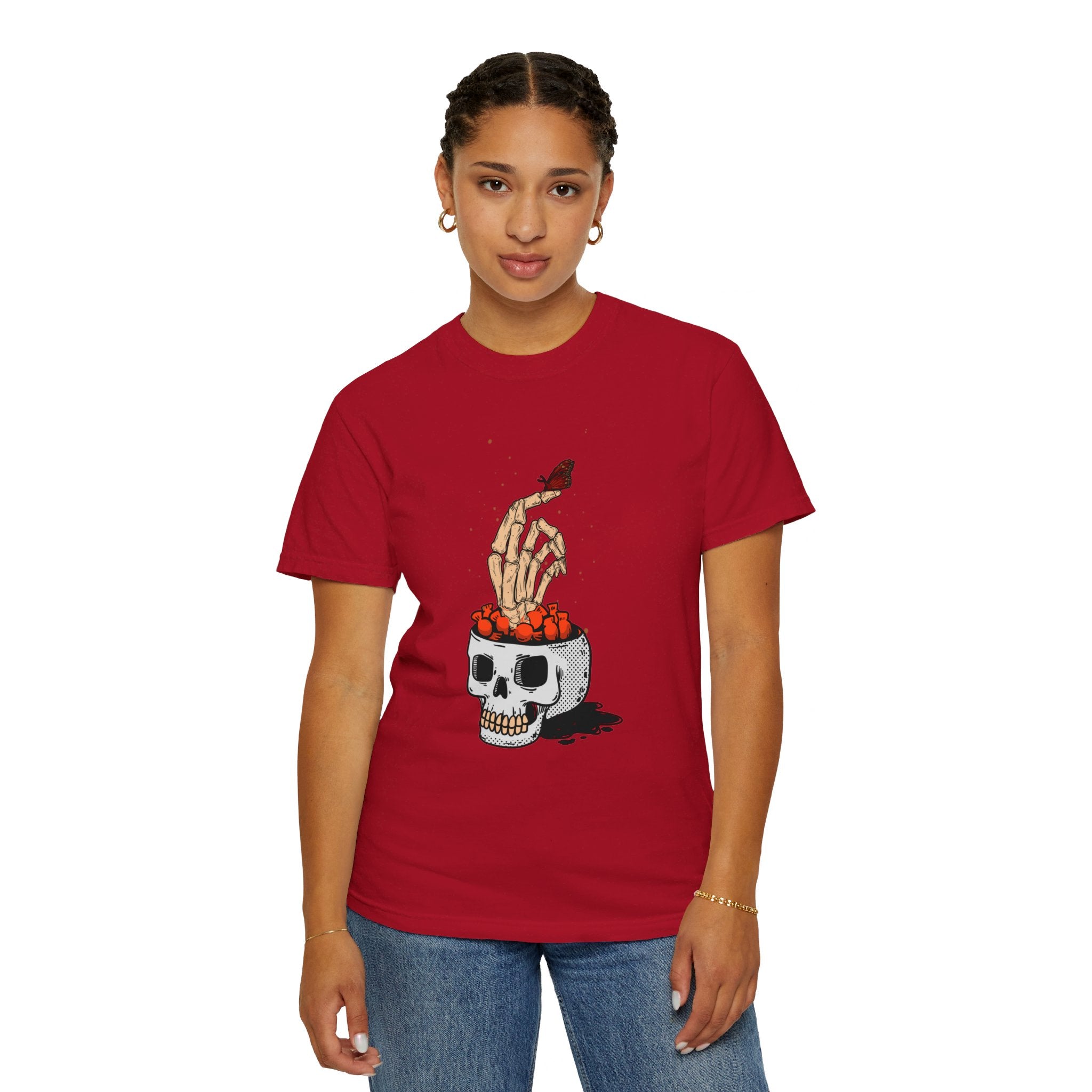 Skull skeleton hand halloween T-Shirt, Skeleton Hand T-Shirt, Skeleton Shirt, Horror Gift, Skeleton Rock Tee, Rock and Roll Shirt, Comfort Colors Shirt