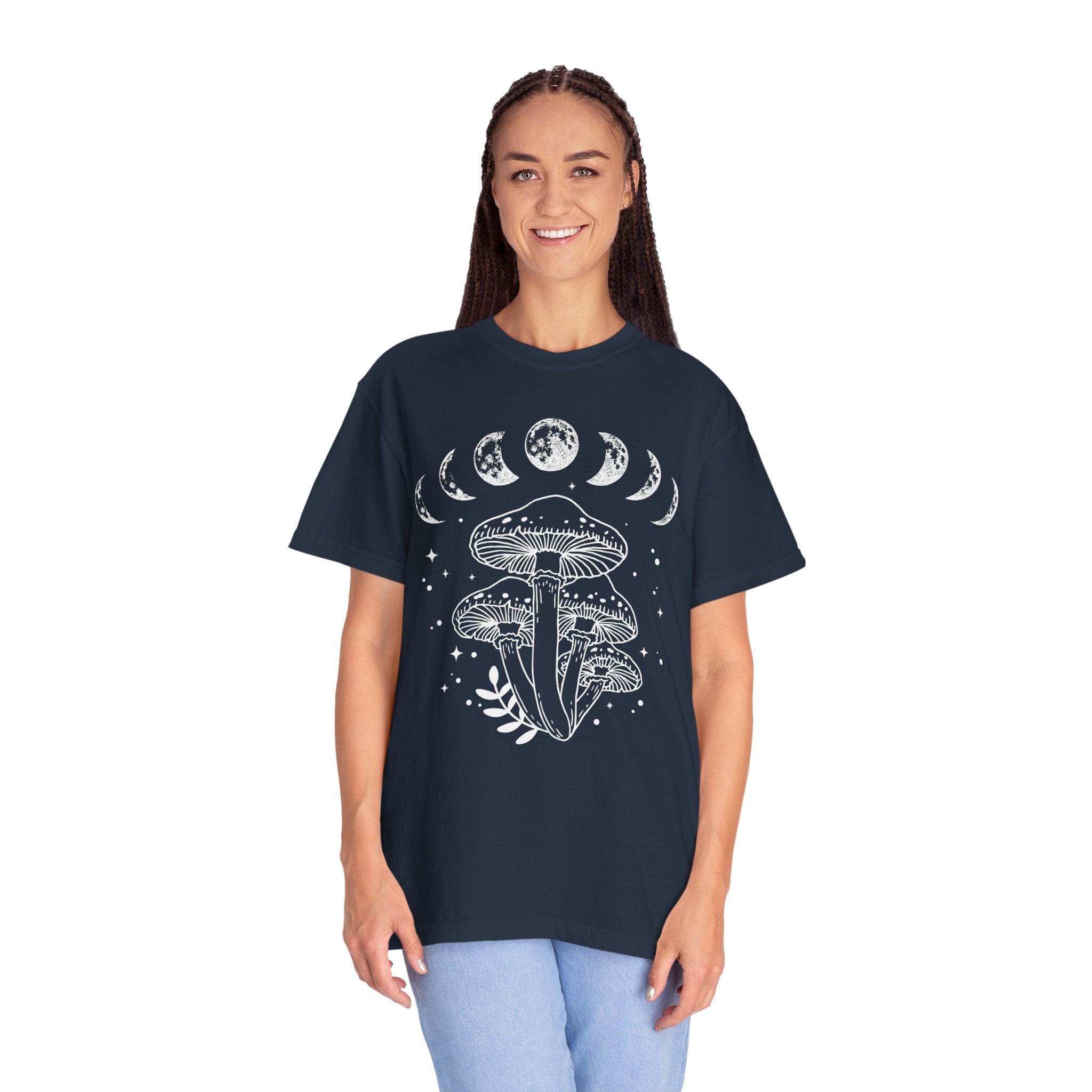 Mushroom Shirt, Moon Phases And Mushrooms T-shirt ,Magical Celestial Fungi Shirt, Goblincore Aesthetic, Cottagecore Mushroom