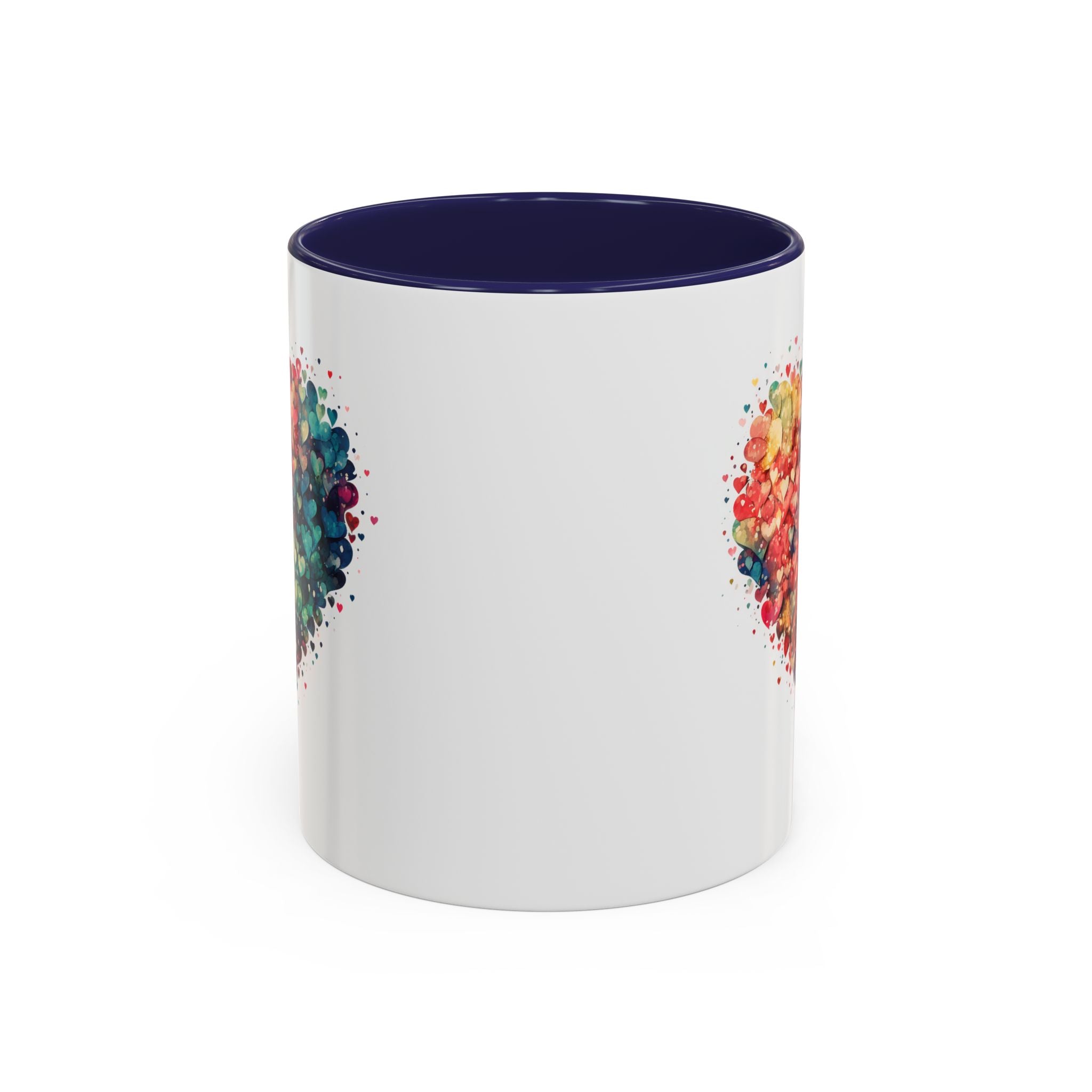Watercolor Heart Coffee Mug, Heart Mug, Two-Tone Coffee Mugs, 11oz & 15oz Mug, Watercolor Heart Mug