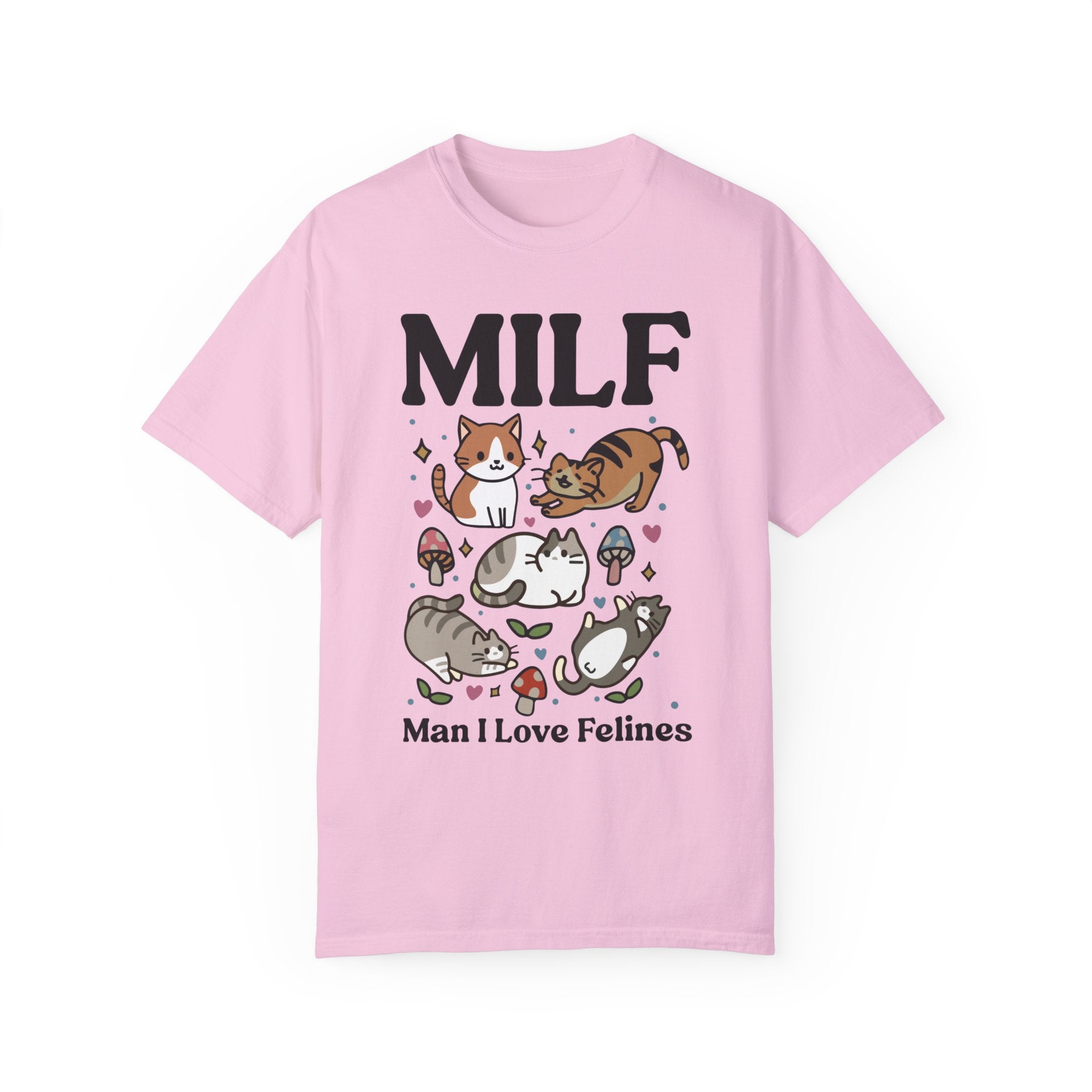 Retro Feline Tshirt, Funny MILF Cat Shirt, Cottagecore kitty Tee, UNISEX T-shirt, Man I love Felines Shirt, Girlfriend gift