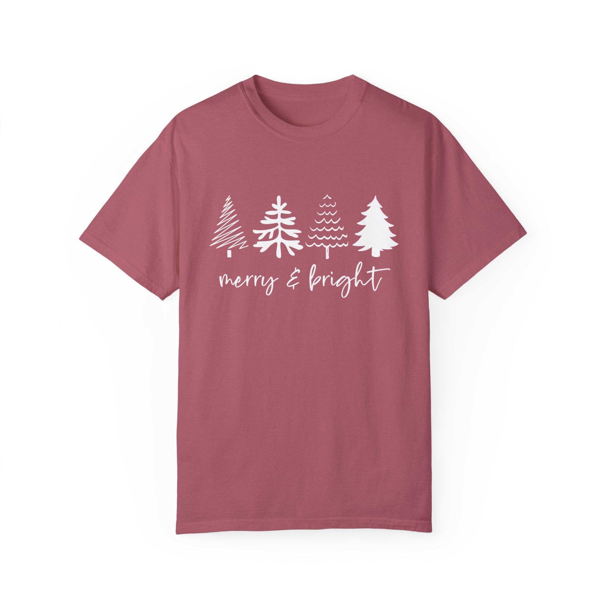 Merry Christmas Tree Shirt, Merry & Bright Christmas Tree Shirt, Womens Christmas Shirt, Cute Christmas Shirt, Holiday Shirt, Pine Tree Shirt