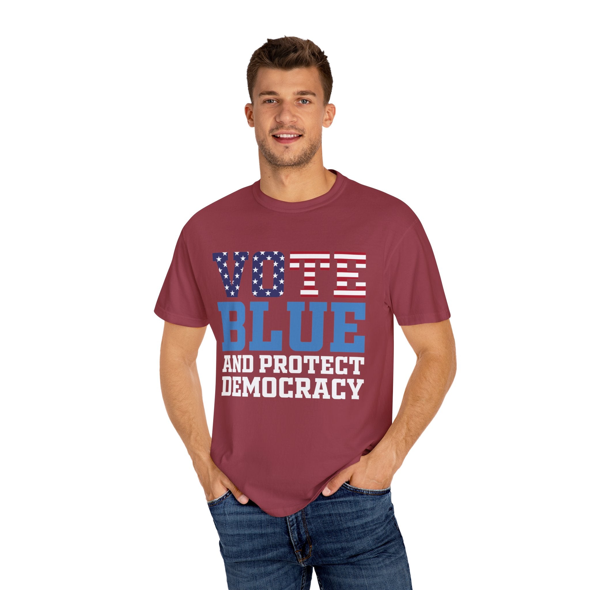 Vote Blue Save Democracy Premium T-Shirt, Democrat Shirt, Anti Trump Anti Fascist Shirt