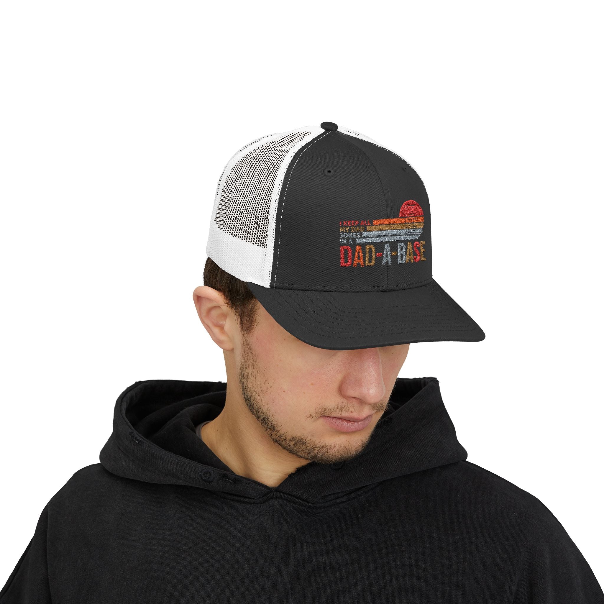 I Keep All My Dad Jokes In A Dad-A-Base Hat, Retro Dad-A-Base Snapback Trucker Cap, Gift for Fathers