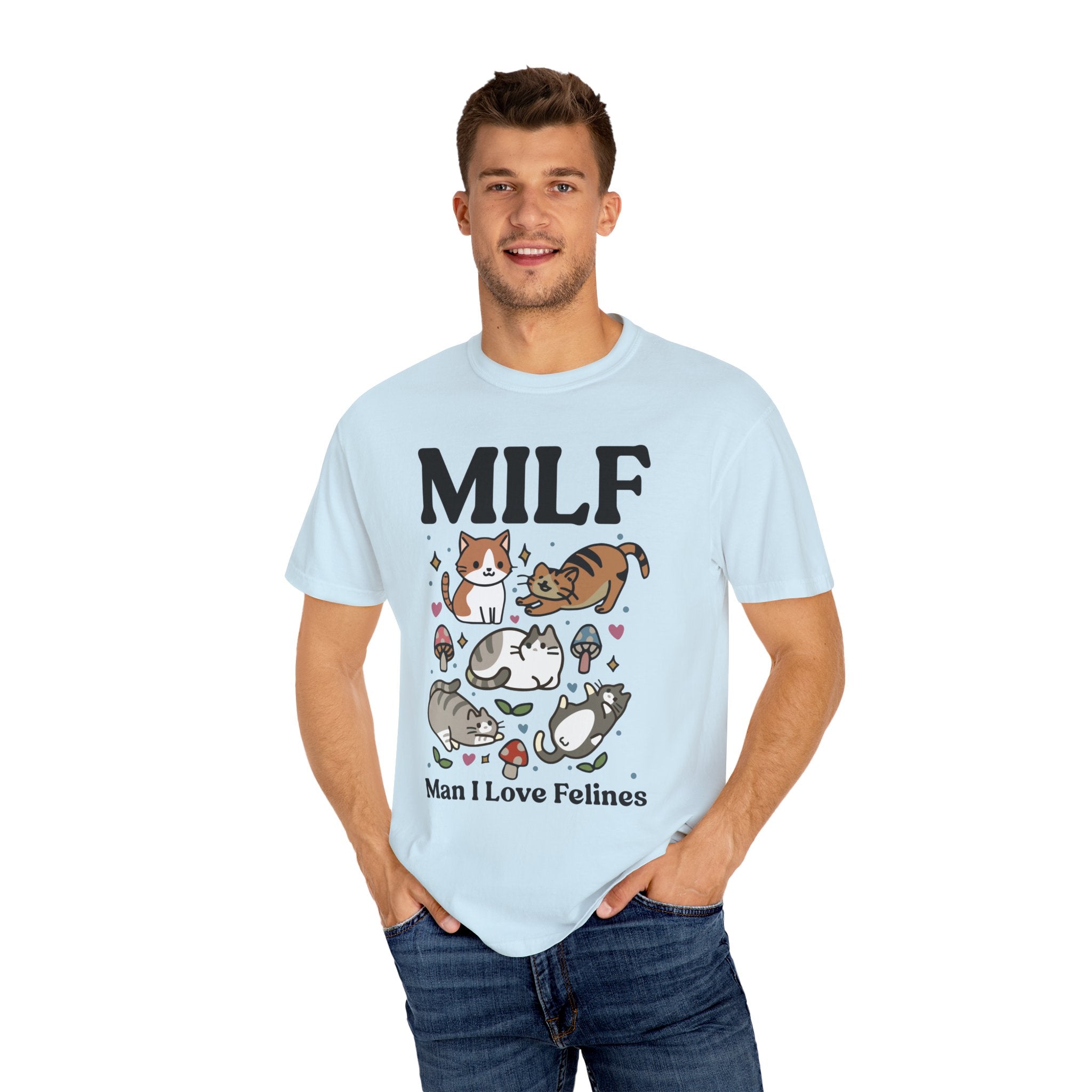 Retro Feline Tshirt, Funny MILF Cat Shirt, Cottagecore kitty Tee, UNISEX T-shirt, Man I love Felines Shirt, Girlfriend gift