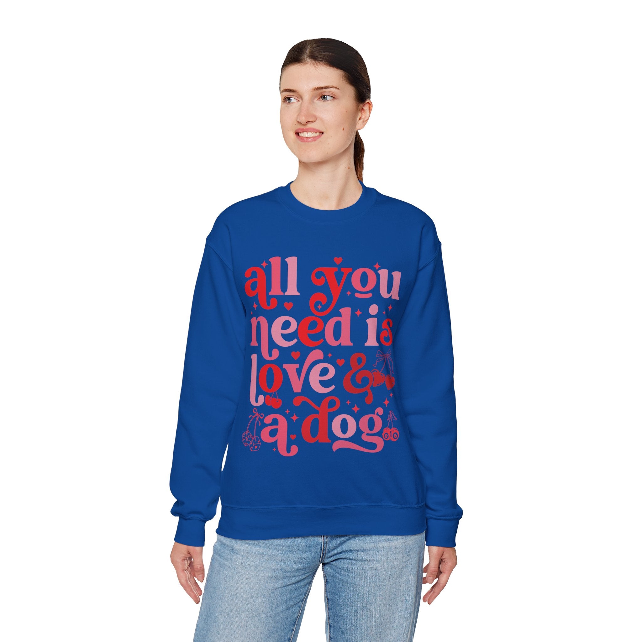 Dog Mom Sweatshirt Valentines, All You Need Is Love Sweatshirt, Womens Dog Lover Shirt, Dog Mama Sweatshirt, All You Need Is Love and a Dog
