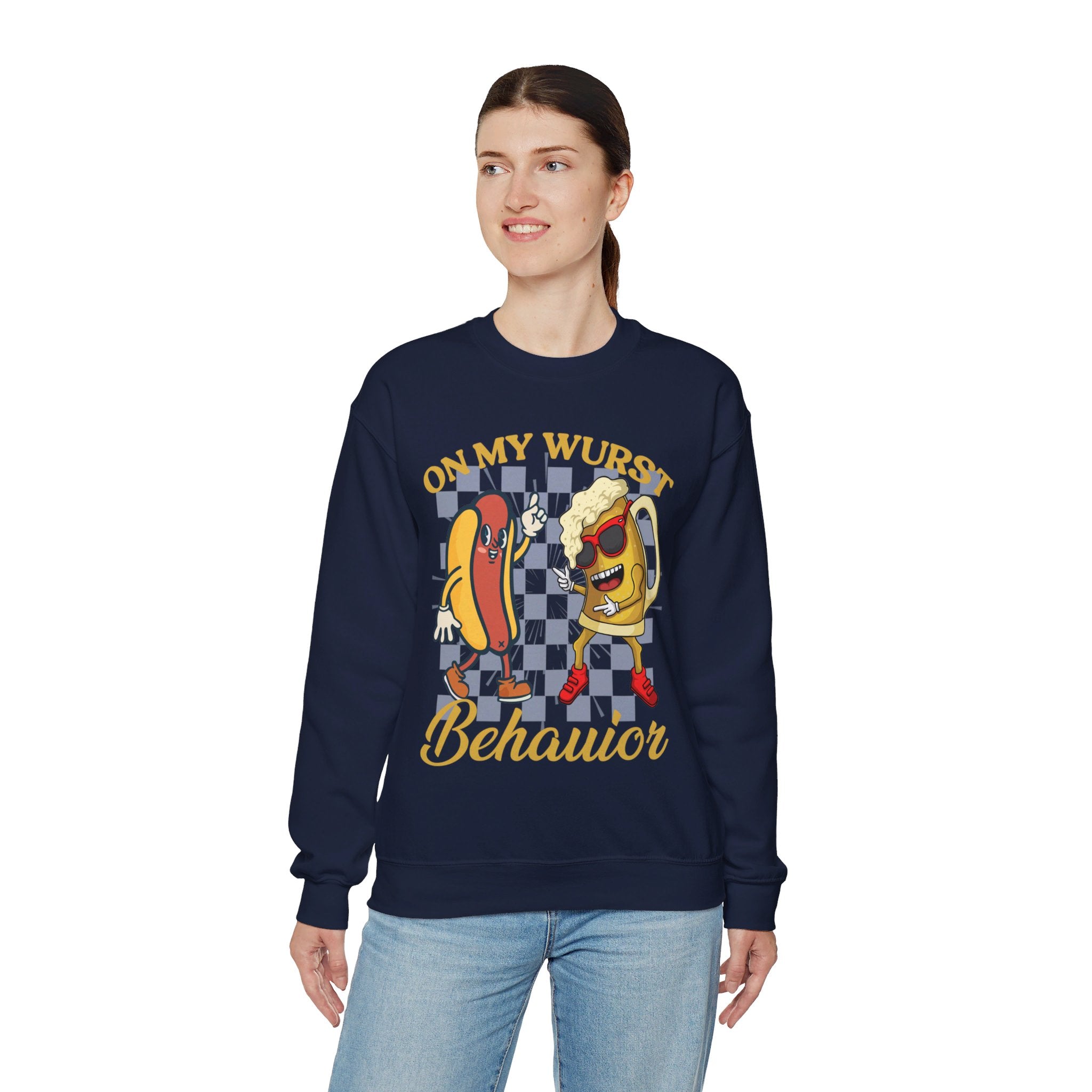 Funny Oktoberfest Sweatshirt, Wurst Behavior Schnitzel Faced Sweater, Group Drinking Shirts, Oktoberfest Shirts