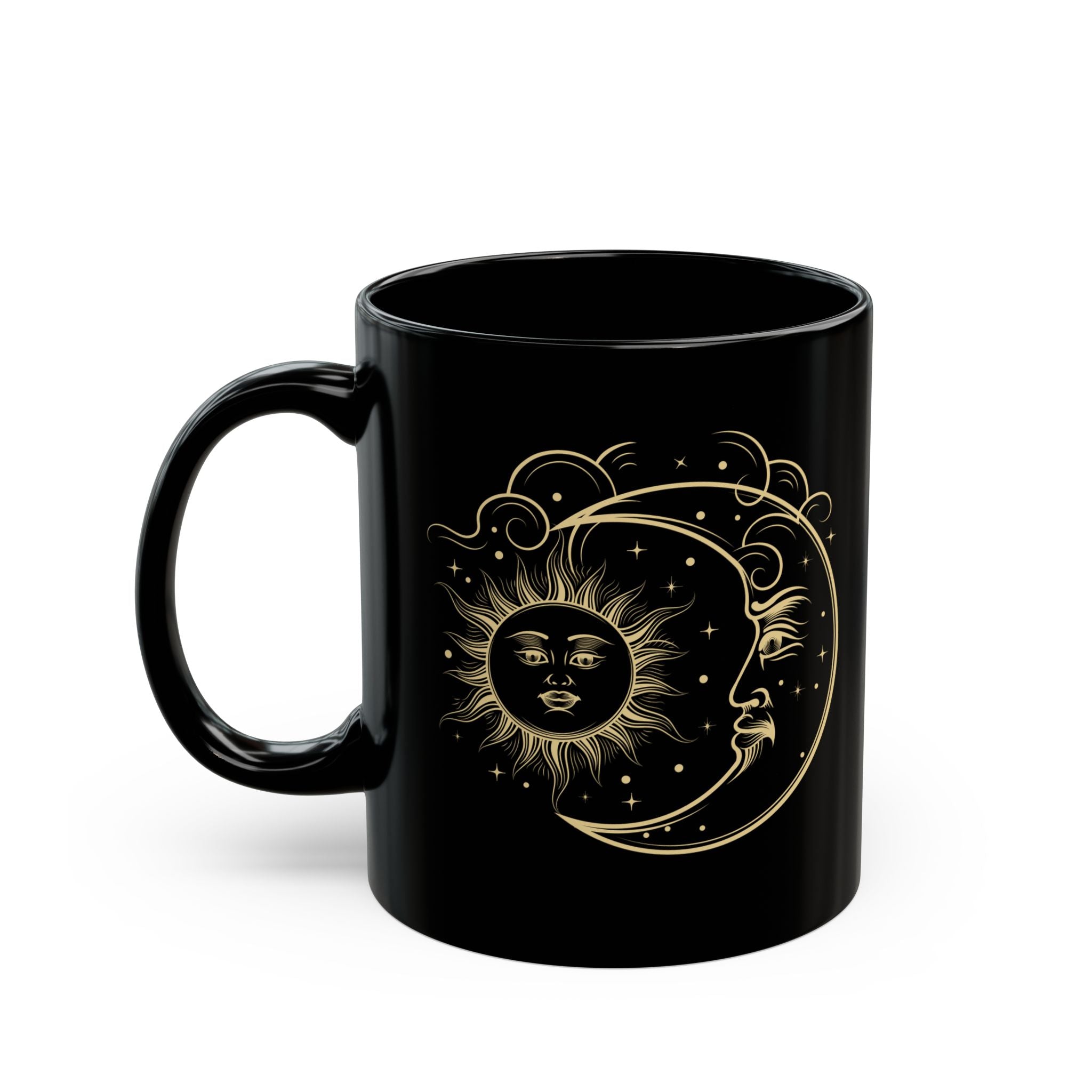Sun and Moon Mug, Celestial Objects Coffee Mug, Vintage Astrological Gift for Astrologer, Zodiac, Horoscope, Moon Phases