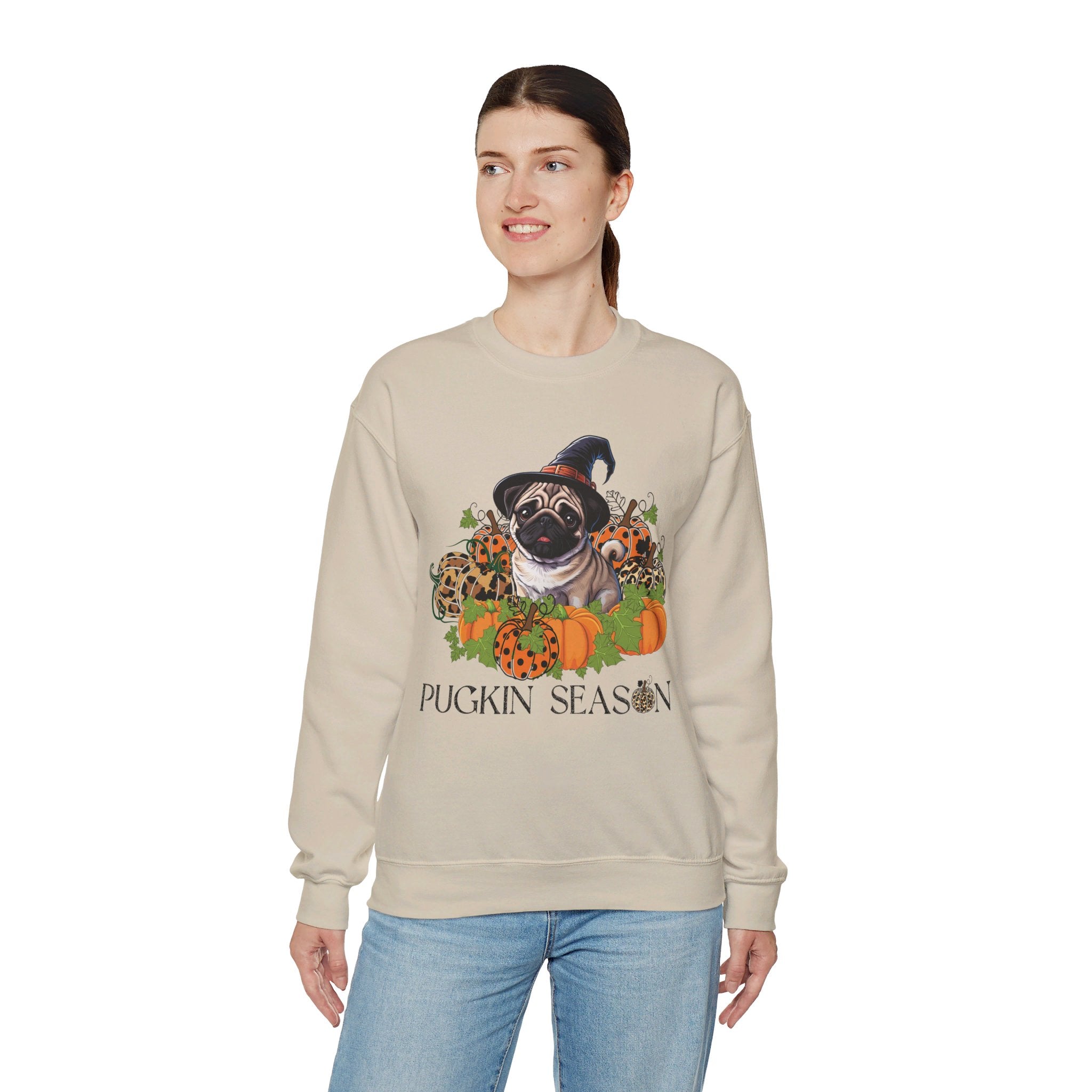 Fall Pug Sweatshirt, Pugkin Season Shirt, Leopard Print Pumpkin T-shirt, Cute Dog Lover Graphic Tee, Halloween Party Gift Tshirt