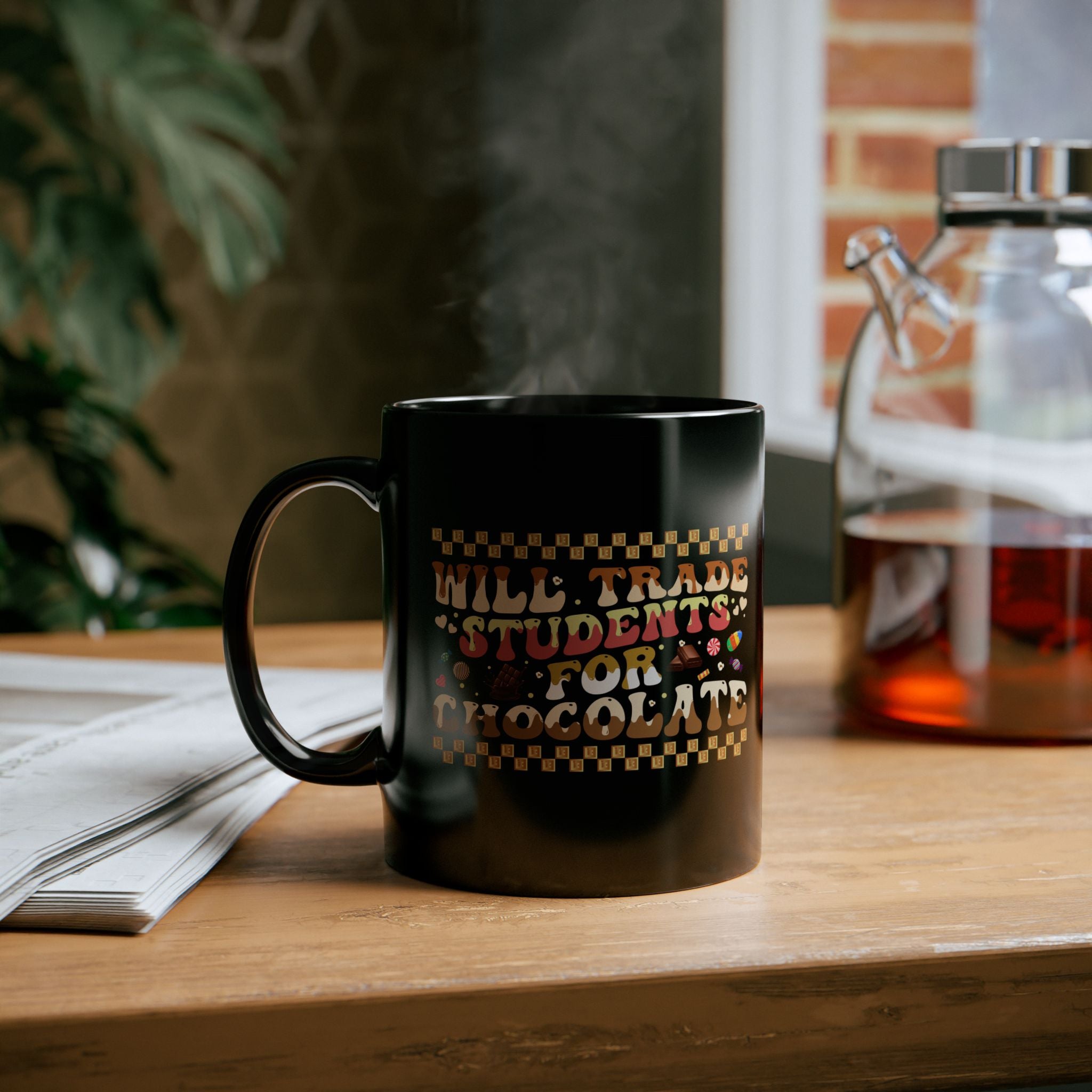 Will Trade Students for Chocolate Coffee Mug, Funny Teacher Valentine Mug, Valentine's Day Mug, Cute Valentines Day Teacher Mug, Teacher Gift