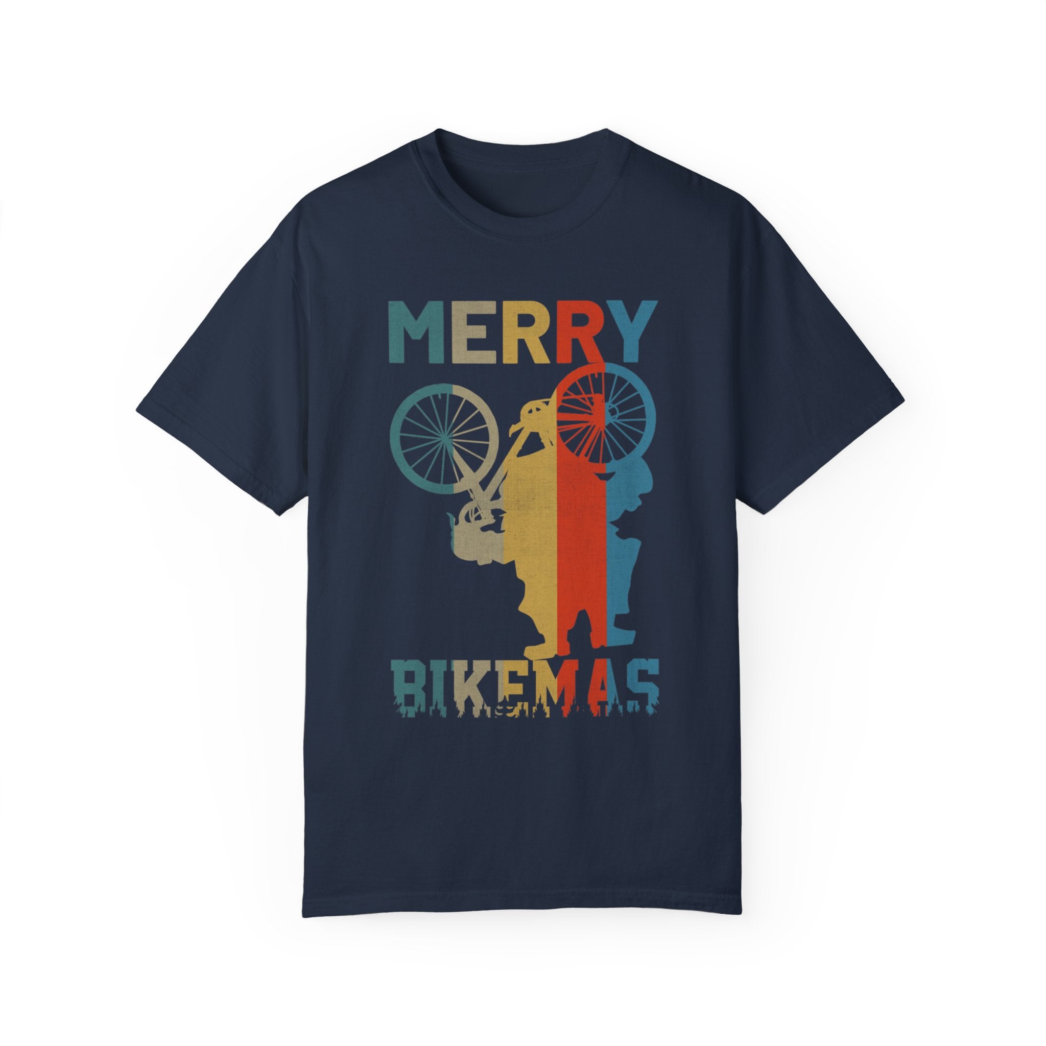 Retro Vintage Christmas Cyclist Shirt, Merry Bikemas Tshirt, Christmas shirt, Holiday shirt, Holiday Gifts