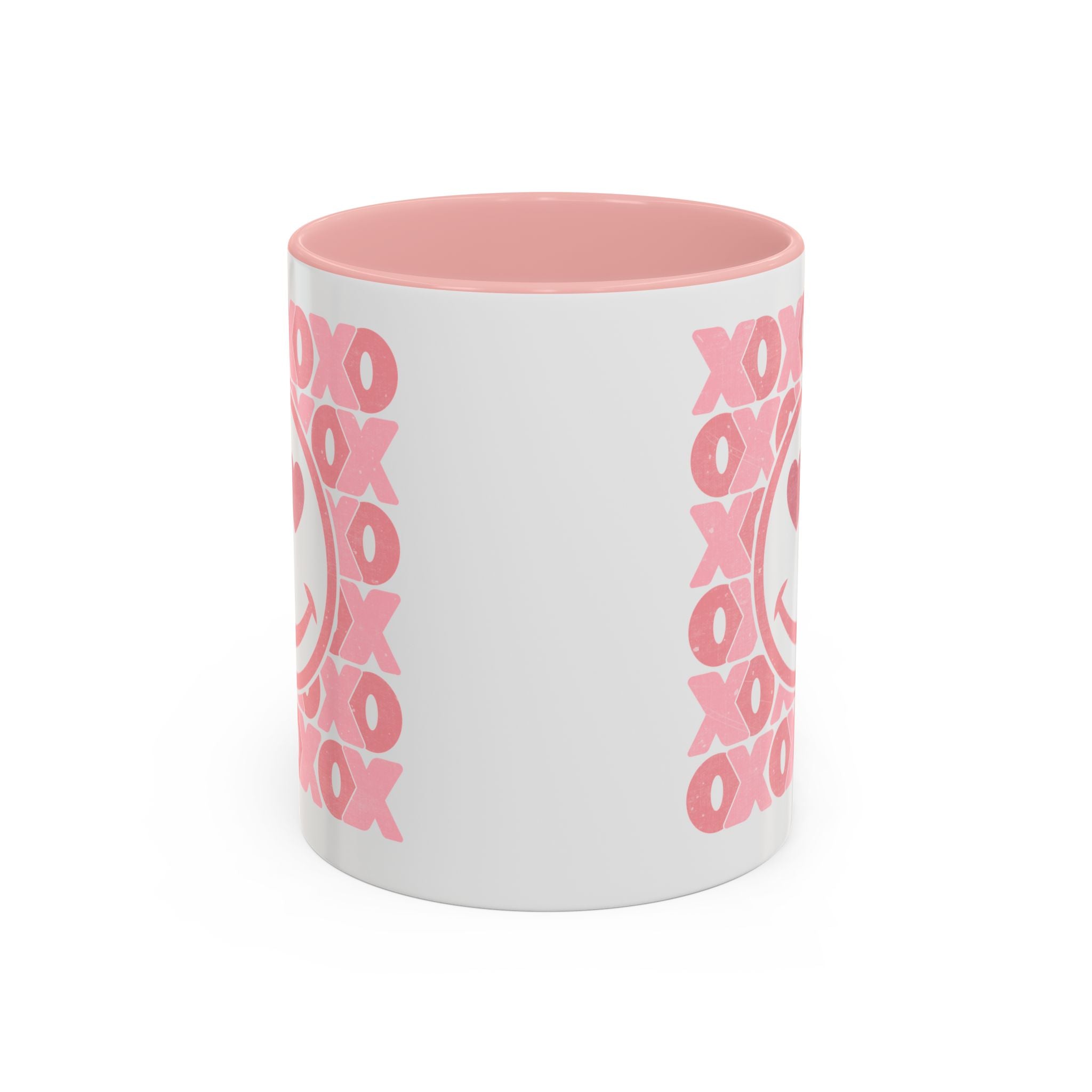 XOXO Smiley Face Coffee Mug, Pink Smiley Face Mug, Valentines Decor, Galentines gift, XOXO Coffee Cup, Party Favors, Cute Coffee Mug