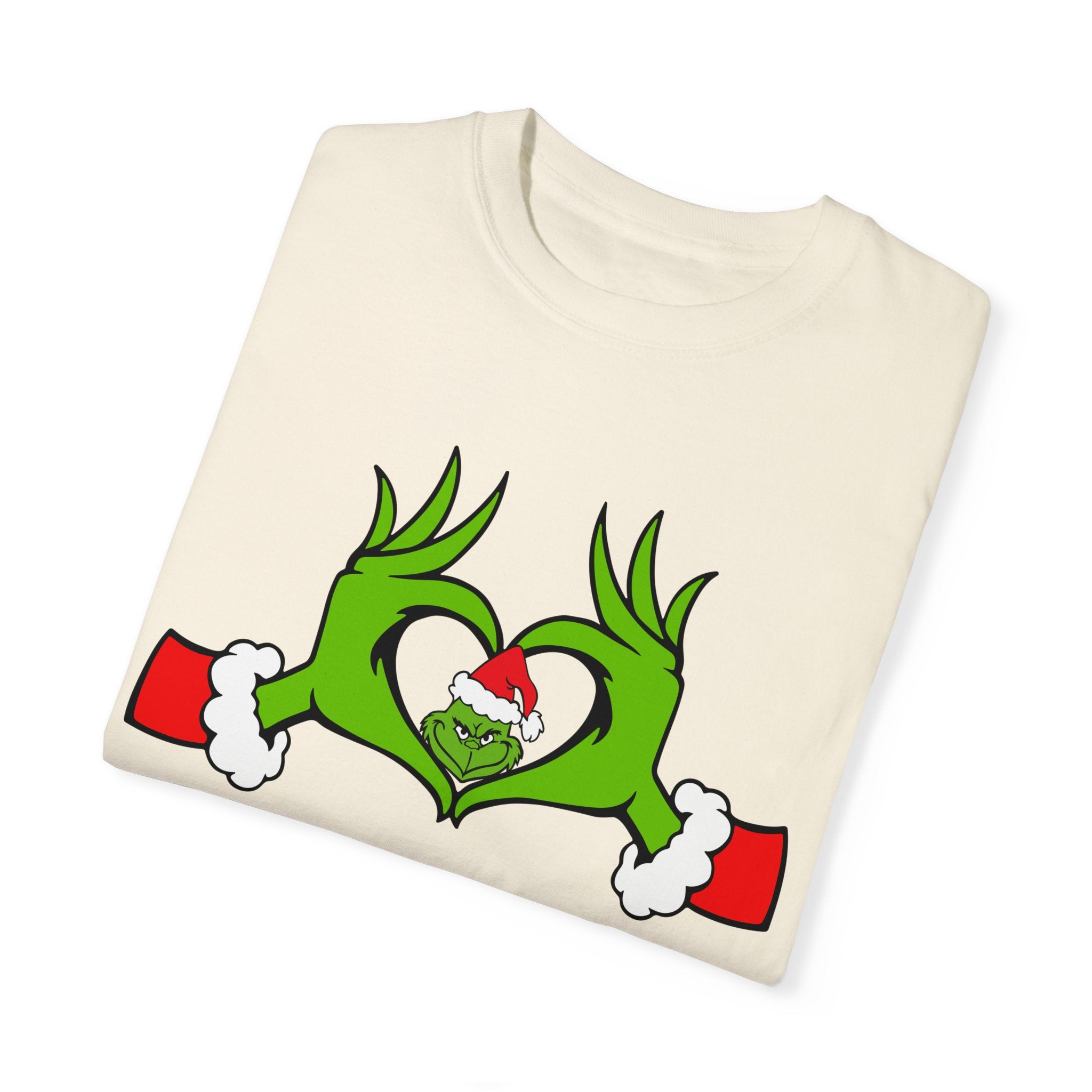 Grinch Heart Hands Graphic Tees, Grinch T-Shirt, Christmas Shirt, Xmas Clothing, Holiday T Shirts, Christmas Gifts, Christmas Party Shirt, Grinchmas T-shirt