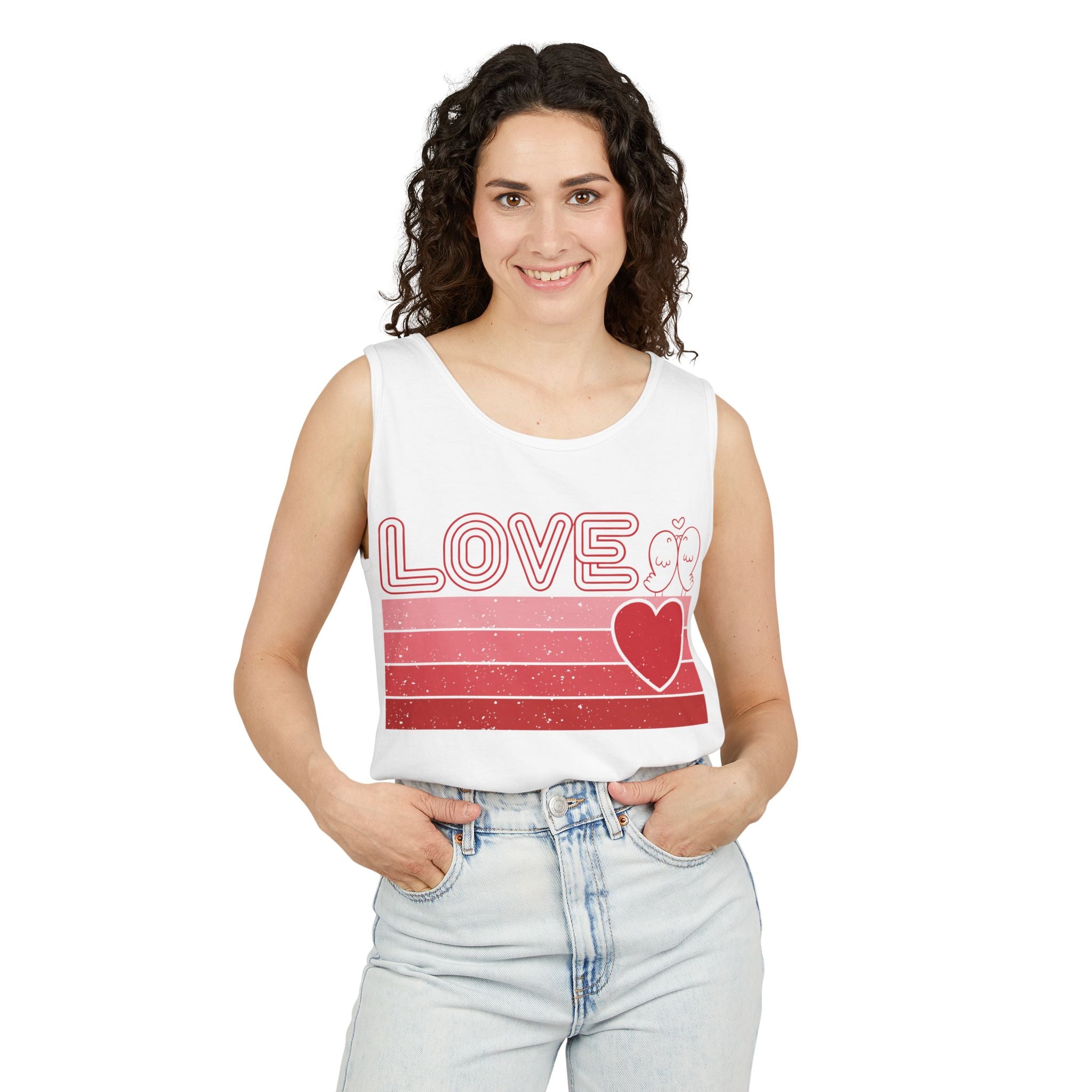 Retro Love Valentines Day Tank Top, Valentines Day Shirts For Woman, Heart Tank Top, Cute Valentine Shirt, Valentines Day Gift, Valentines Gift