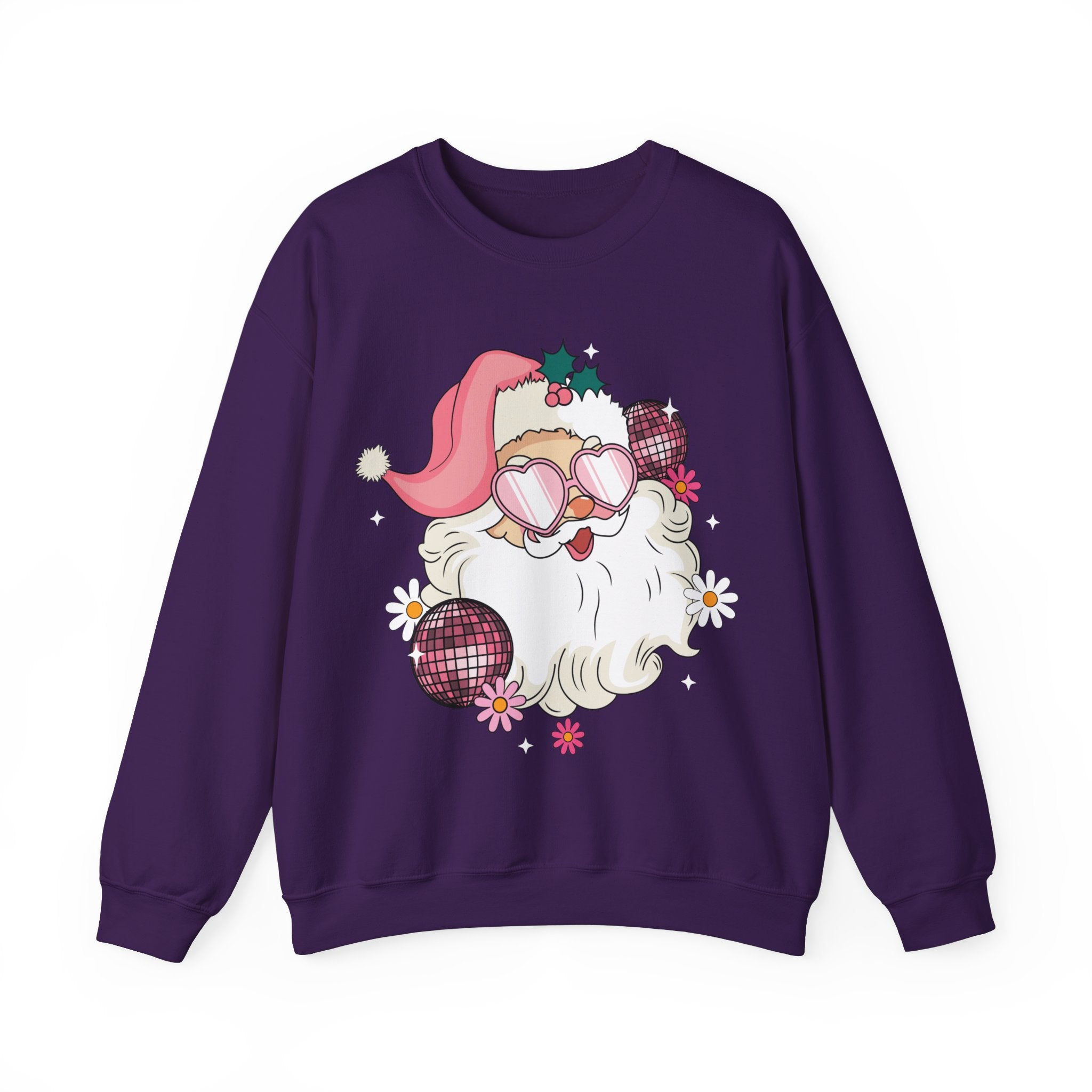 Retro Pink Santa Christmas Sweatshirt Gift for Woman Christmas PJs Matching Family Pajamas Retro Christmas Shirt Vintage Holiday Sweater