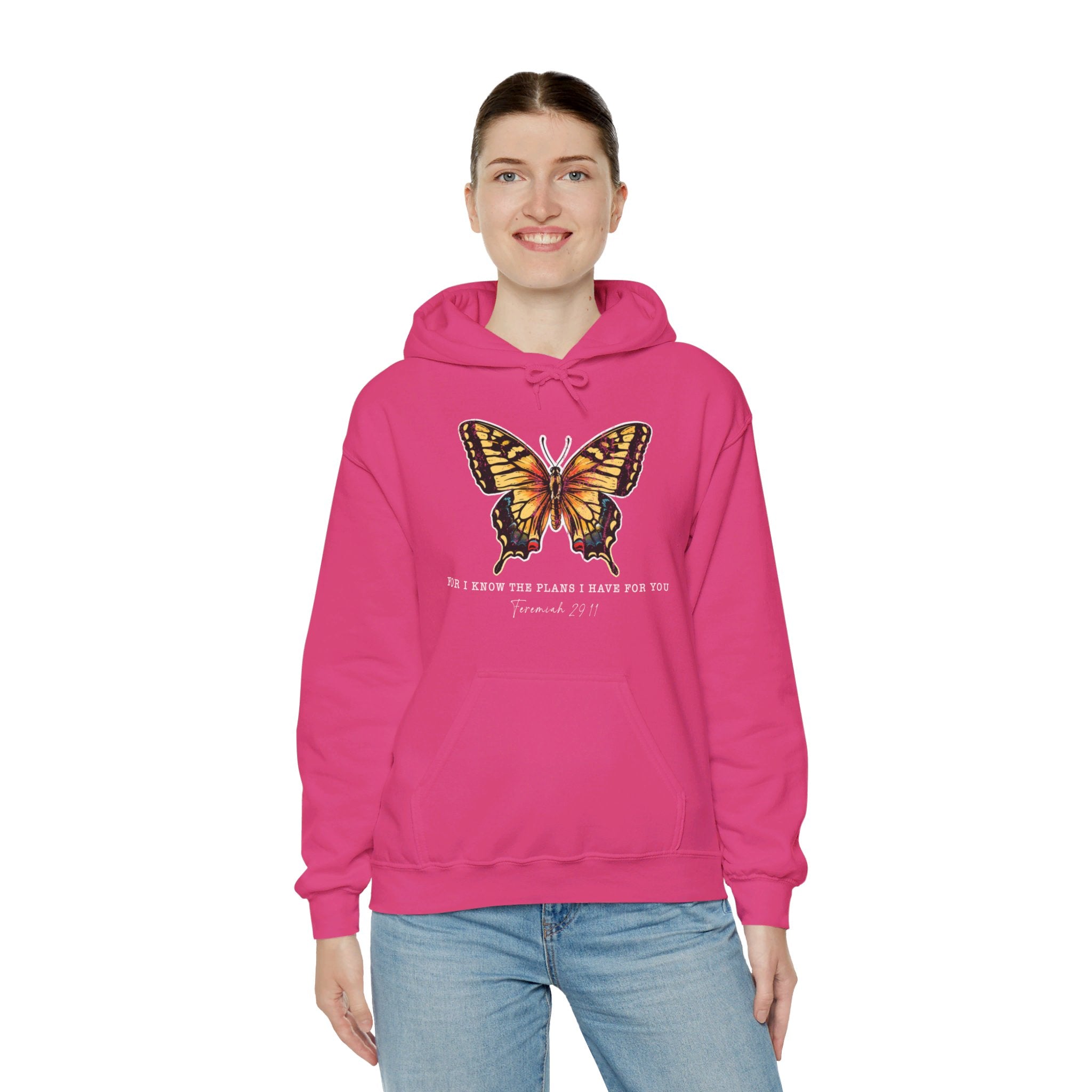 For I Know the Plans I Have For You, Butterfly Bible Verse Hoodie, Jeremiah 29:11, Religious Shirt, Fall Shirt, Butterfly Graphic