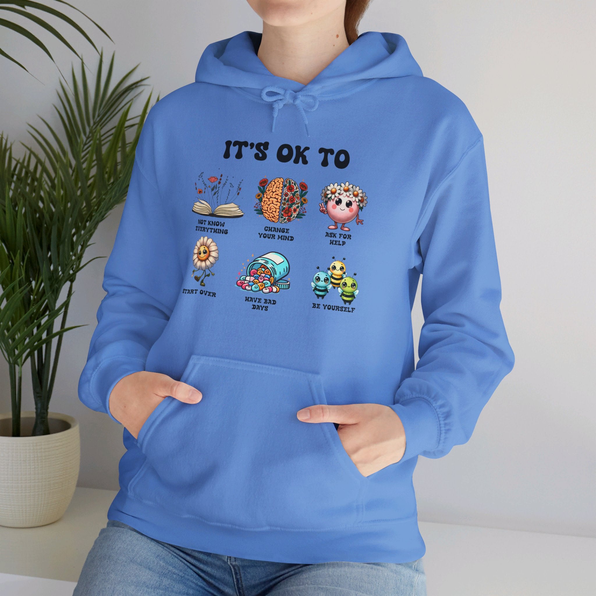 Mental Health its ok to be yourself, Teacher Hoodie, School Counselor, Positive affirmations, Therapist SPED Teacher SLP saying Hoodie