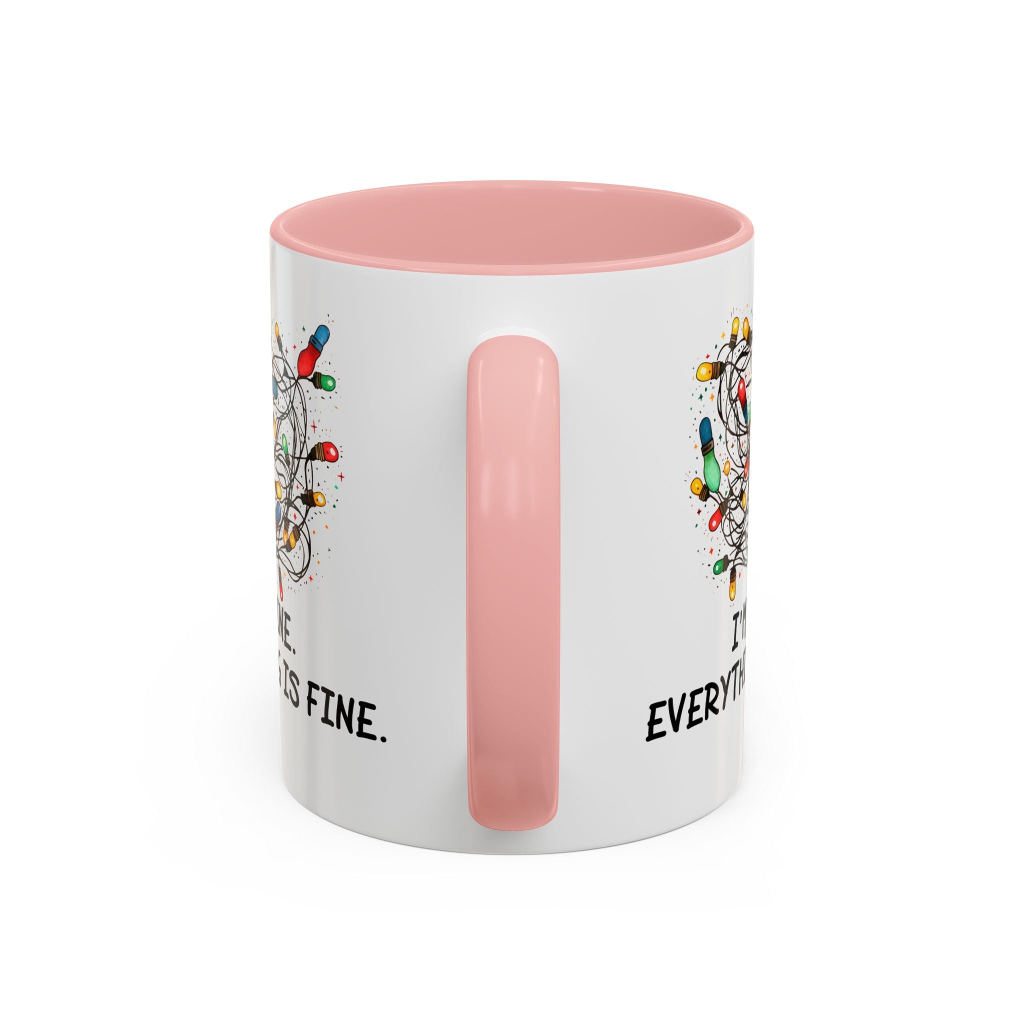 I'm Fine Everything Is Fine Christmas Mug, Christmas Lights Mug, Funny Coffee Mug, Tangled Lights, Crazy Shopping Christmas Mug, Madness