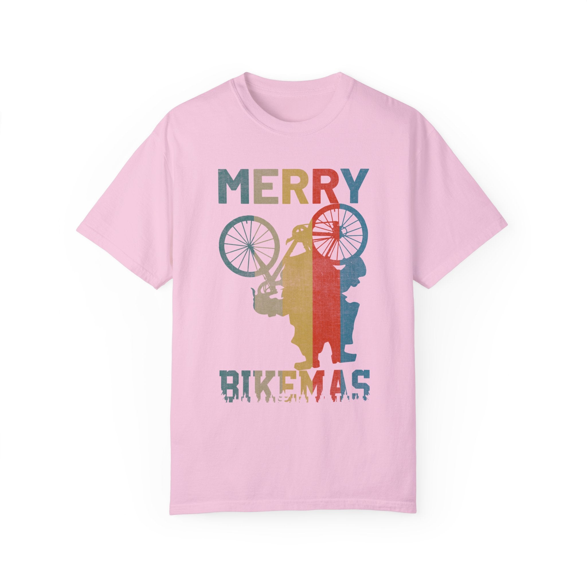 Retro Vintage Christmas Cyclist Shirt, Merry Bikemas Tshirt, Christmas shirt, Holiday shirt, Holiday Gifts